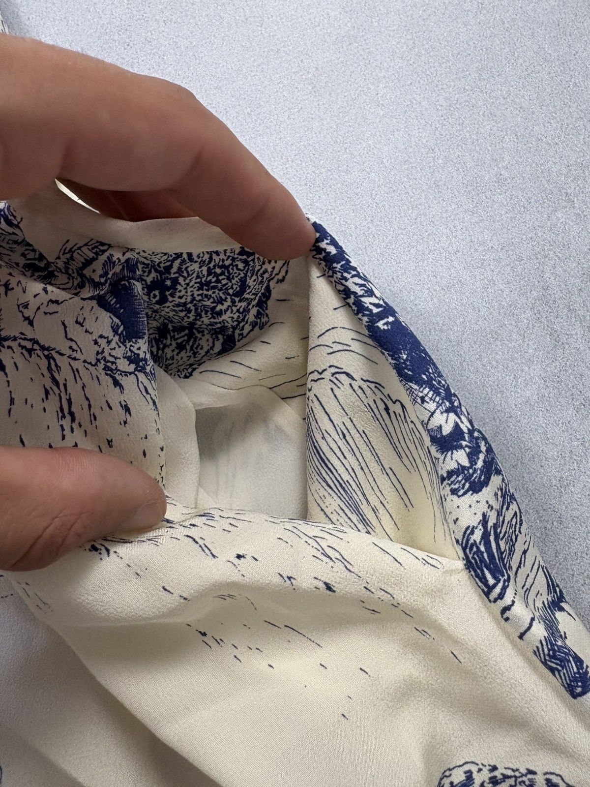 Chloe Arhival Chloé White & Blue Silk Toile Print Dress France 40 Size M / US 6-8 / IT 42-44 - 17 Thumbnail