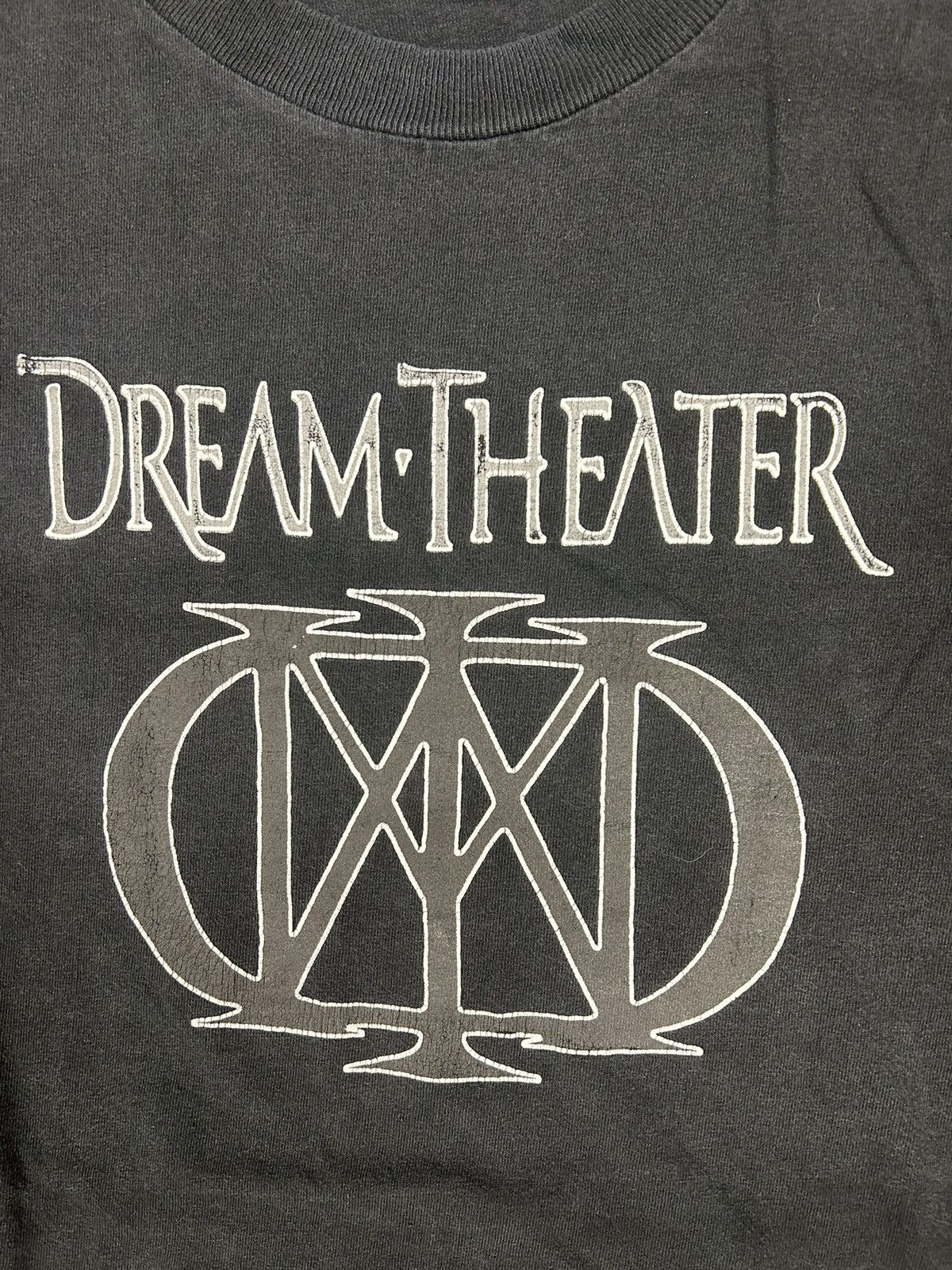 Band Tees Crazy Vintage 90s Dreamtheater Faded Black Band Tee Shirt Size US L / EU 52-54 / 3 - 3 Thumbnail
