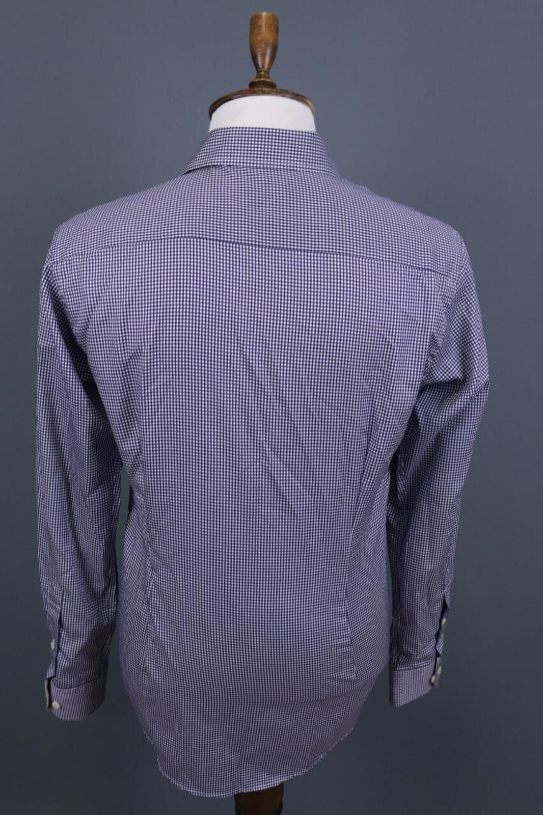 Eton Eton Slim Fit Blue Check Long Sleeve Shirt Size 40 / 15 Size US M / EU 48-50 / 2 - 10 Thumbnail