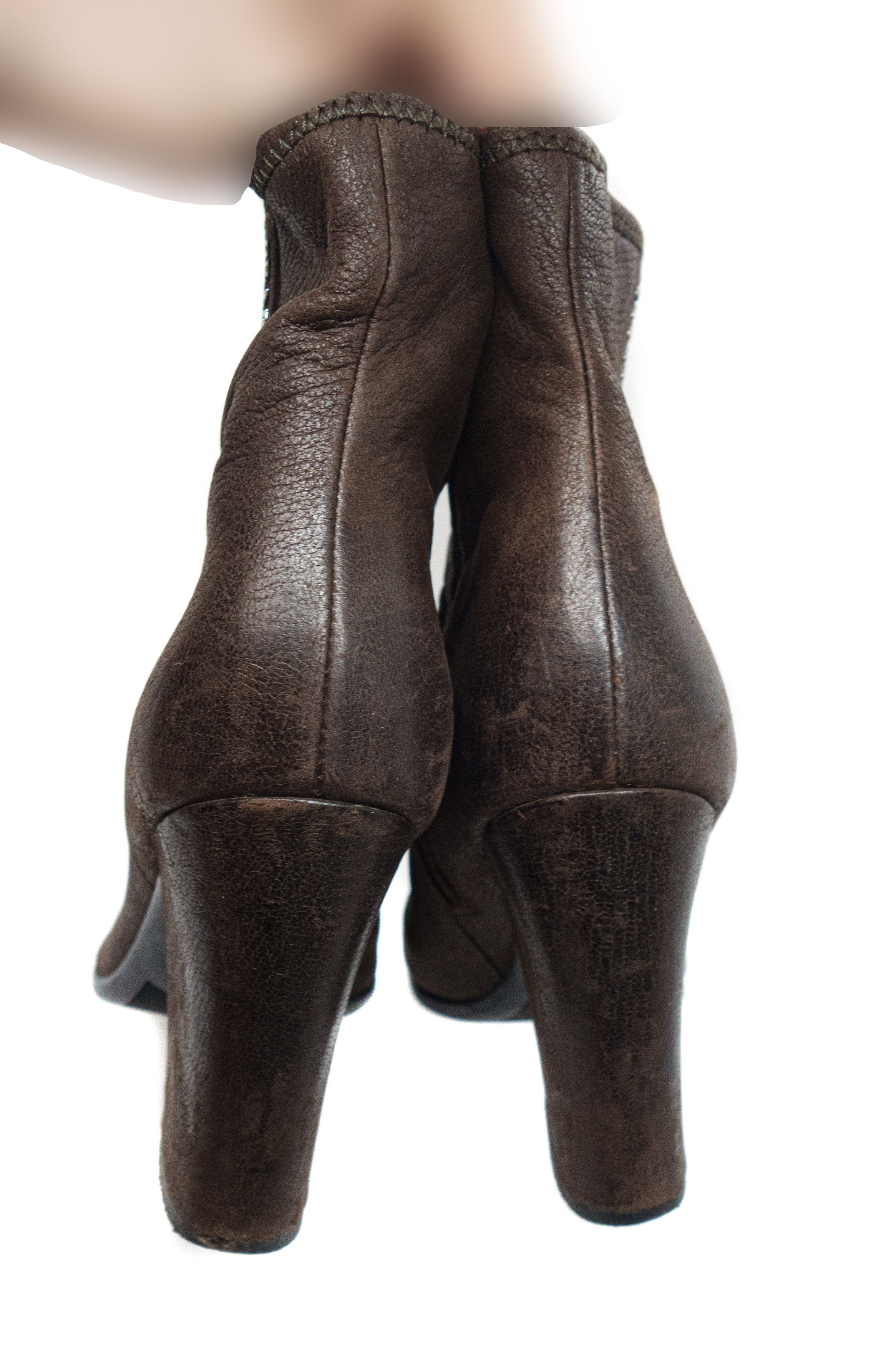 Prada Logo Leather Ankle Toe Boots Size US 8.5 / IT 38.5 - 3 Thumbnail