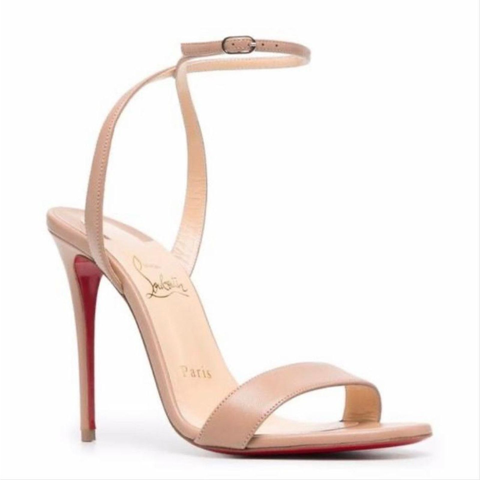 Christian Louboutin LoubiGirl 100 leather heels sandals Size US 8 / IT 38 - 2 Thumbnail