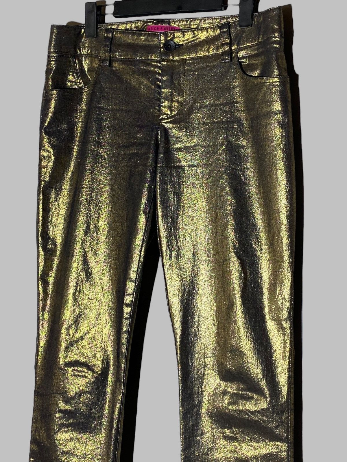 Alice + Olivia Alice + Olivia Shimmer Gold Women’s Pants Made In USA Size 30" / US 8 / IT 44 - 5 Thumbnail