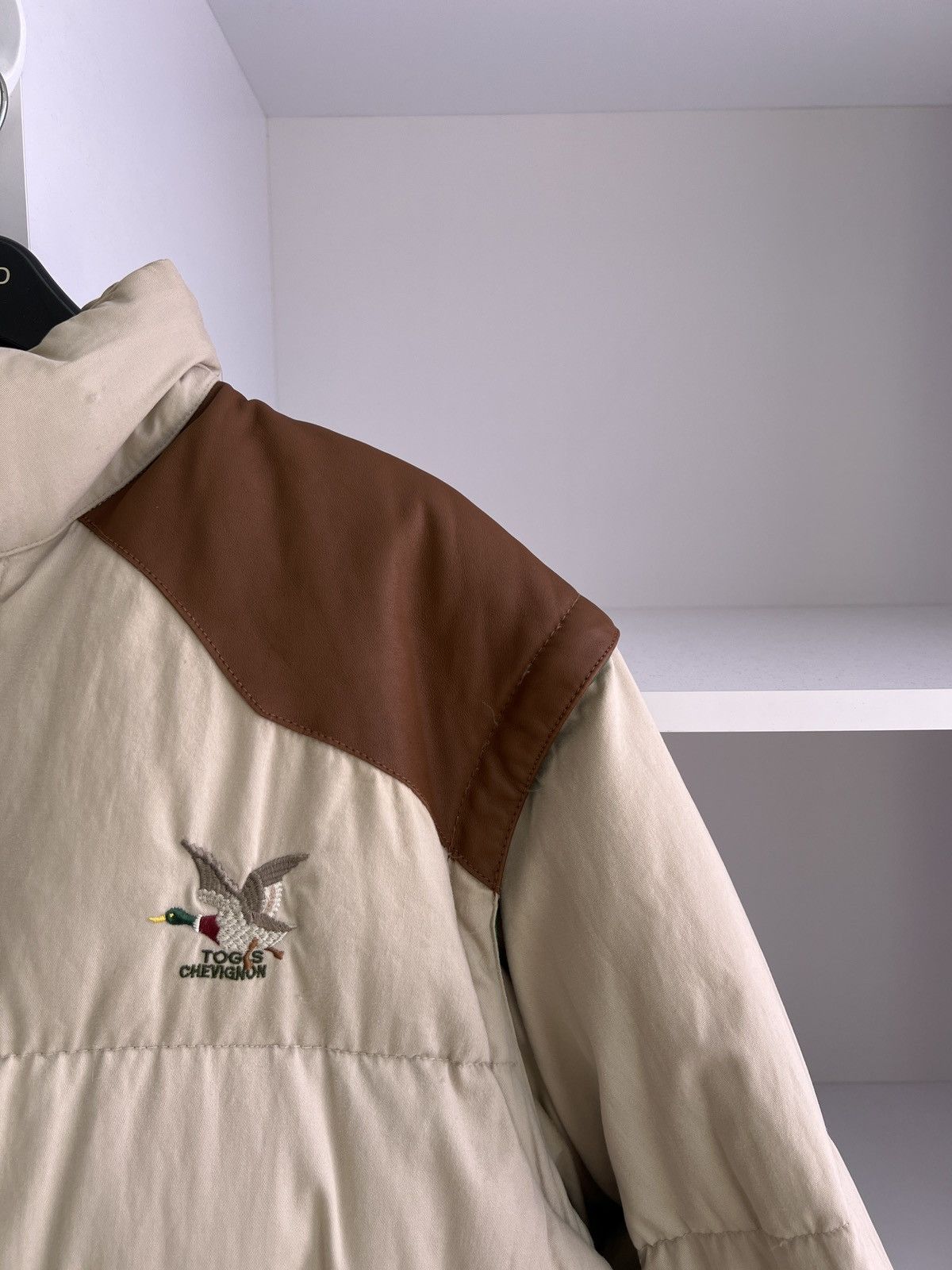 Designer × Vintage VINTAGE chevignon Unlimited PUFFER jacket down duvet leather Size US XL / EU 56 / 4 - 5 Thumbnail