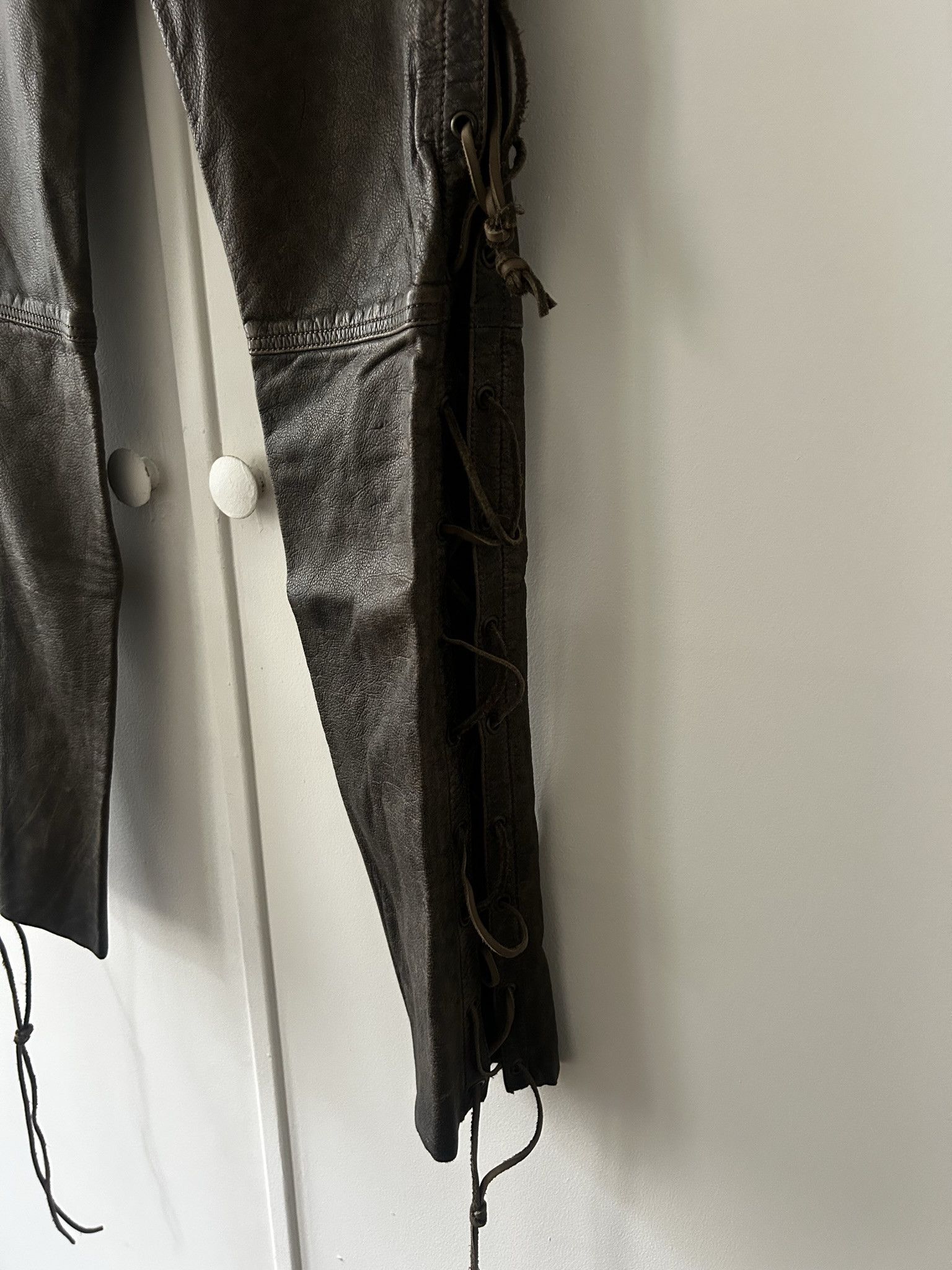 Faith Connexion Faith Connexion Leather laced pants Size US 34 / EU 50 - 4 Thumbnail