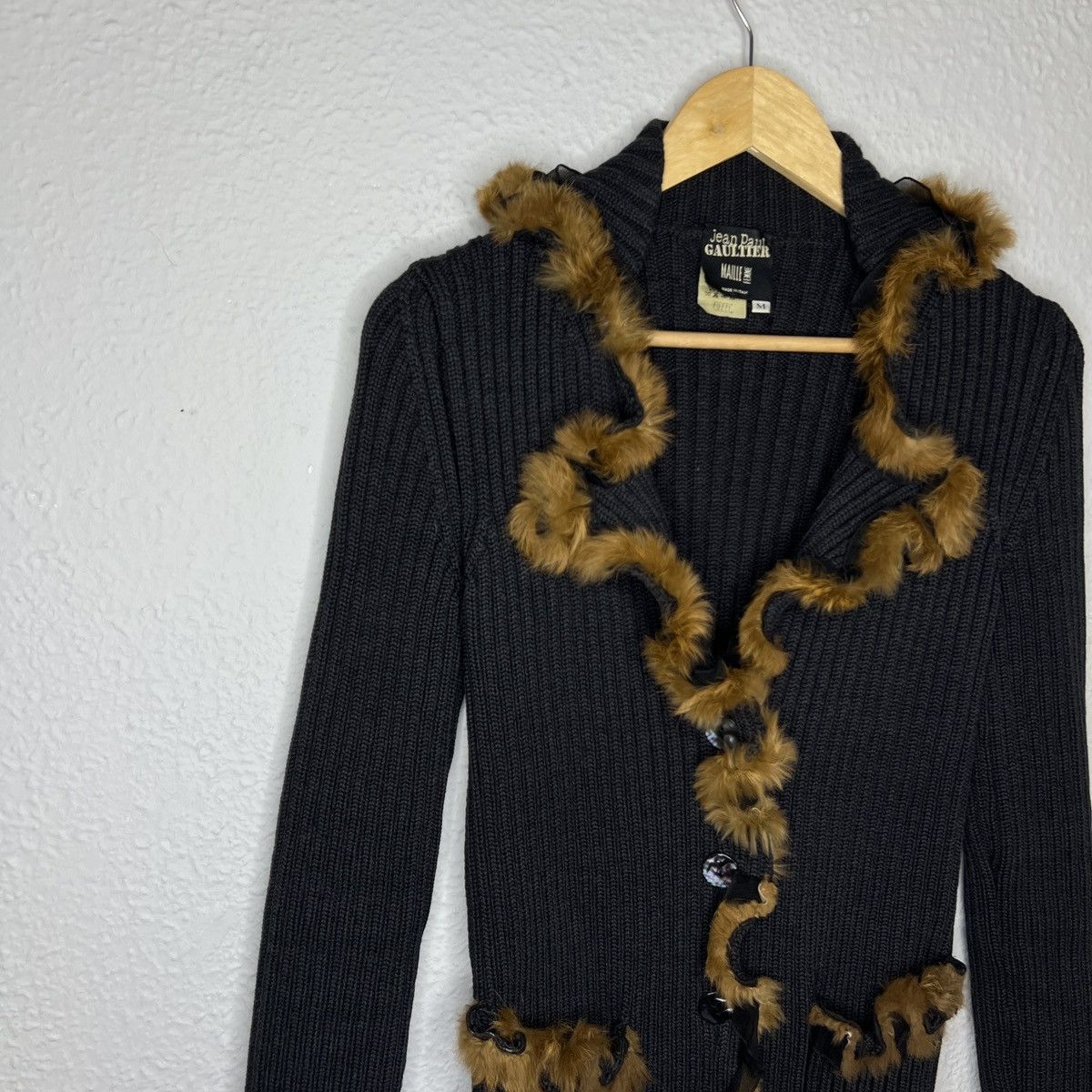 Jean Paul Gaultier Jean Paul Gaultier JPG Rabbit Fur Cardigan Knitwear Black Size M / US 6-8 / IT 42-44 - 3 Thumbnail