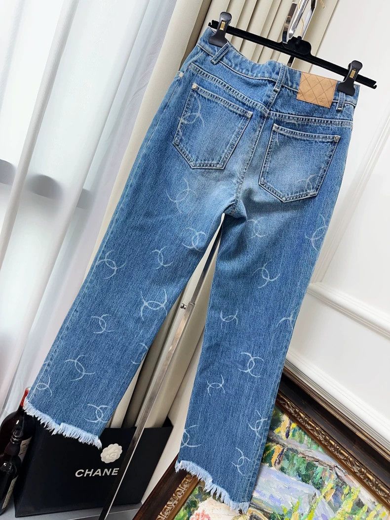 Chanel Chanel 20B full-print graffiti logo blue jeans Size 24" / US 00 / IT 34 - 2 Thumbnail