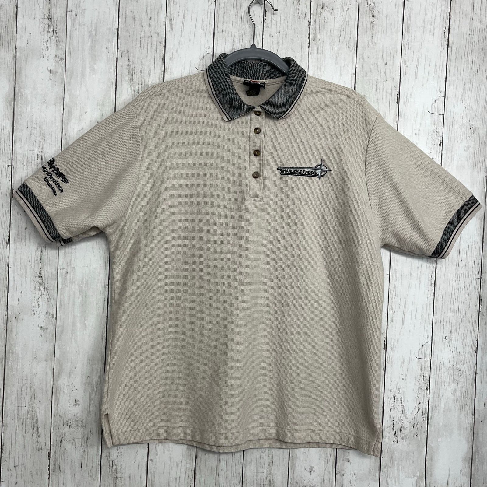 Harley Davidson Nassau Bahamas Harley Davidson Waffle Knit Polo Shirt Size XL / US 12-14 / IT 48-50 - 1 Thumbnail