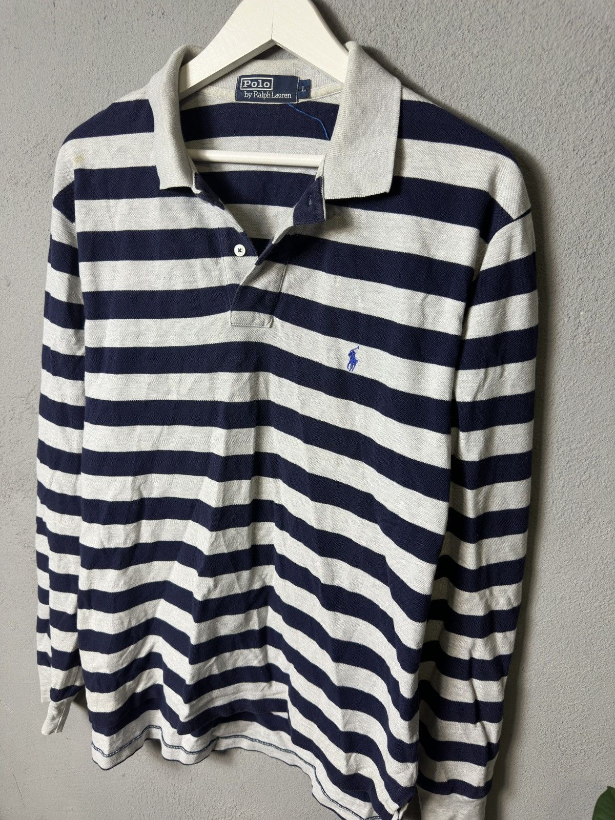 Polo Ralph Lauren × Ralph Lauren × Vintage Vintage 90s Polo Ralph Lauren Long Sleeve Rugby Shirt Size US L / EU 52-54 / 3 - 2 Thumbnail