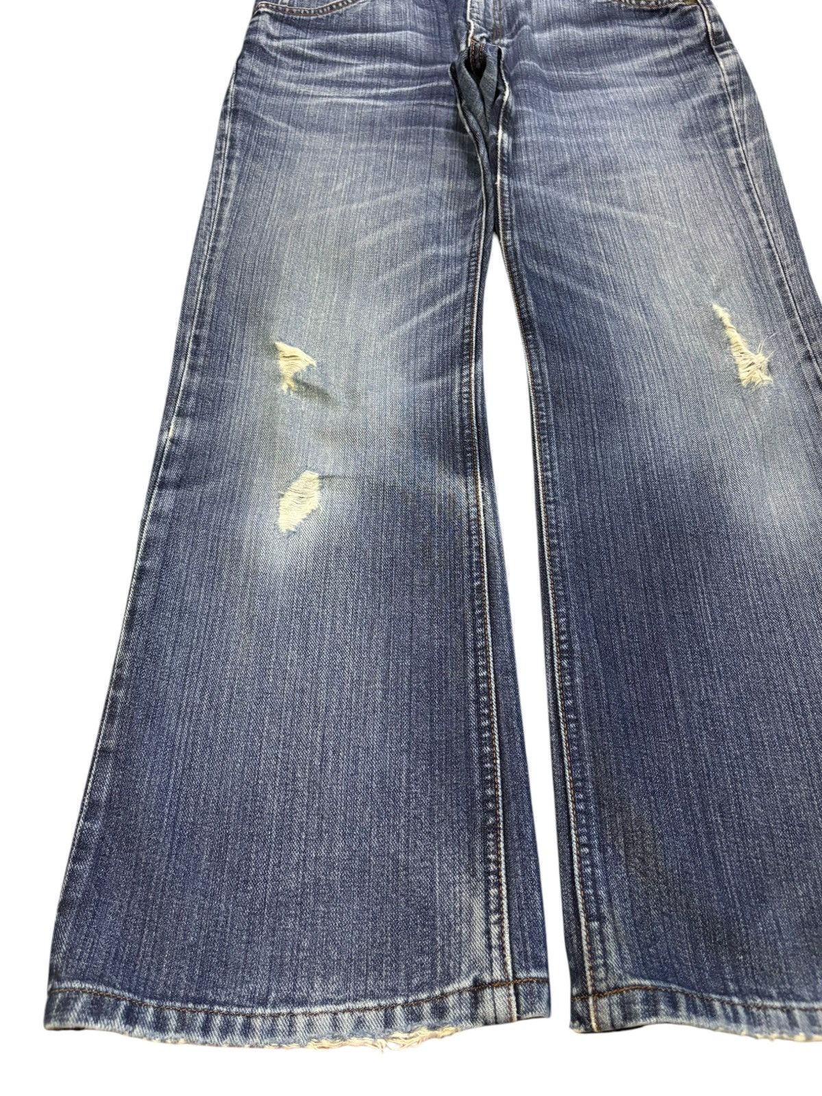 Lee Vintage Lee Blue Wash Distressed Bootcut Flare Jeans Size US 31 - 6 Thumbnail