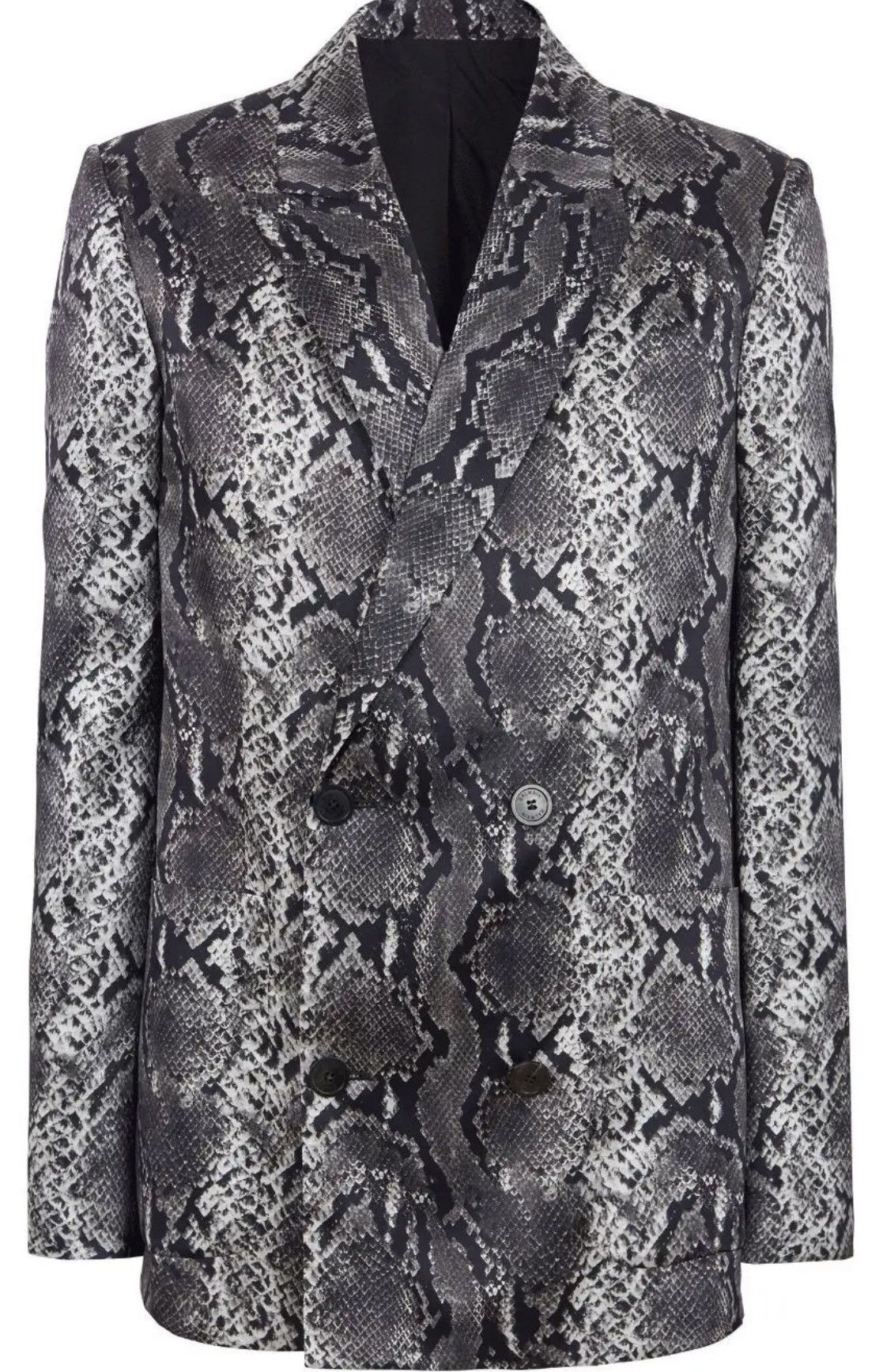 Balmain Balmain Double Breasted Silk Snake Print Blazer Jacket Sz 56 Size 54R - 1 Thumbnail