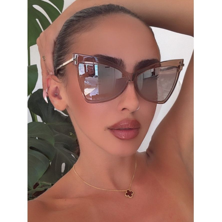 NEW Tom Ford FT0767 Tallulah Cat Eye Sunglasses in Champagne display picture 1