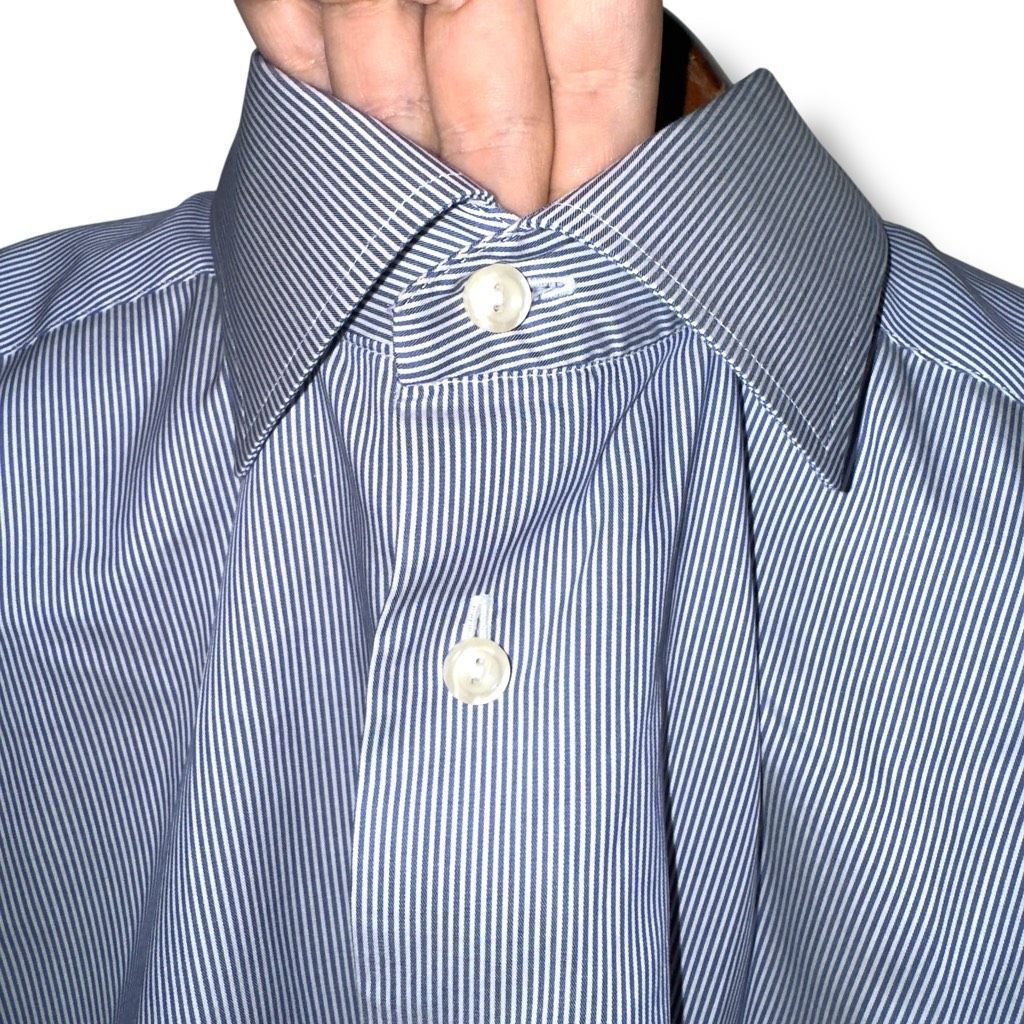 Eton Eton Contemporary Blue Bengal Striped Twill Semi Spread Dres Size US XL / EU 56 / 4 - 4 Thumbnail