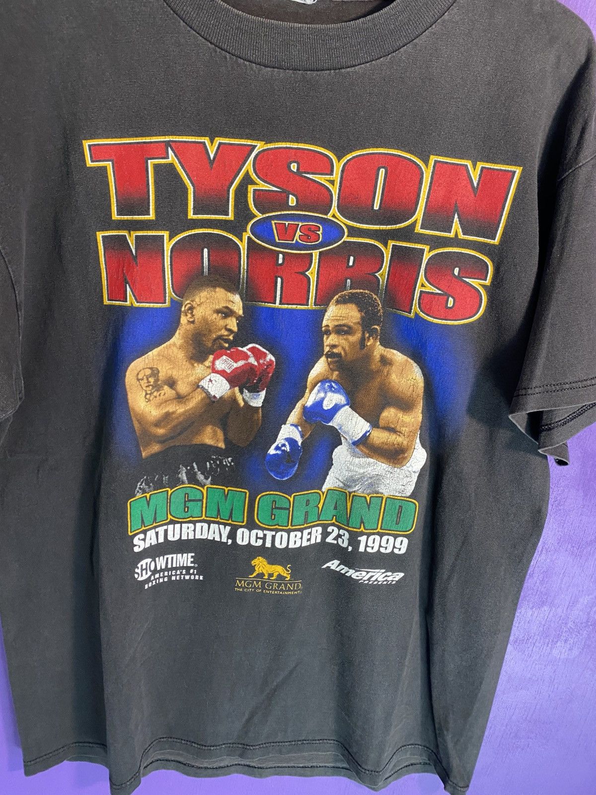 Vintage 1999 MGM Tyson Vs Norris faded boxing tee