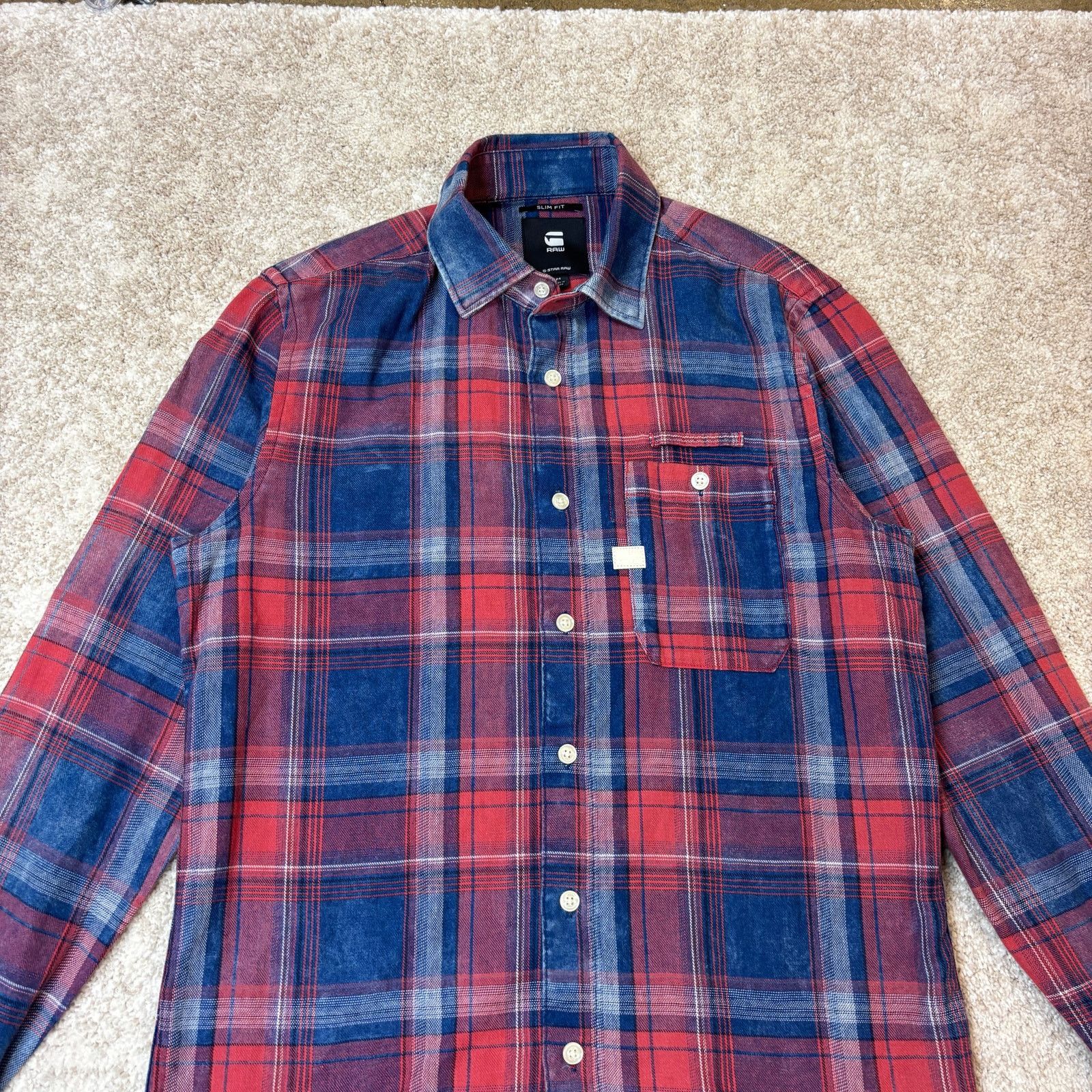 G-Star G Star Raw Bristum One Pocket Slim Fit Button Shirt Men's M Size US M / EU 48-50 / 2 - 2 Thumbnail