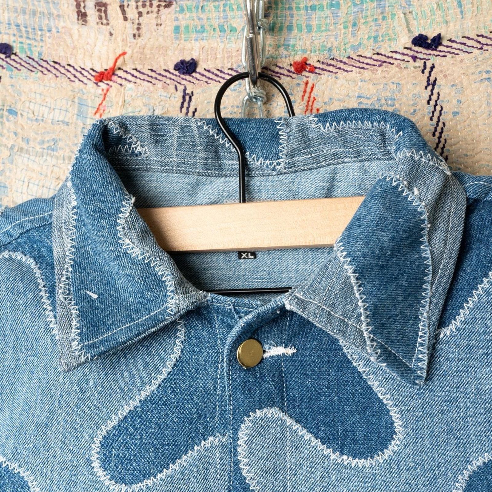 Other Custom upcycled patchwork denim jacket Size US XL / EU 56 / 4 - 5 Thumbnail