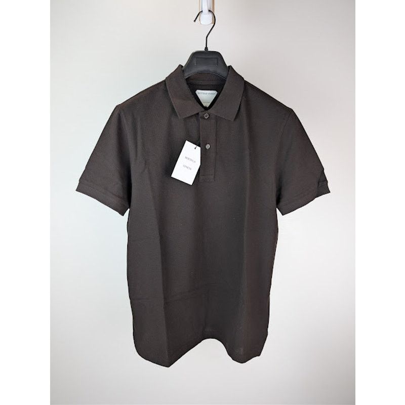 Bottega Veneta o1rshd1 New Dry Piquet Cotton Polo Shirt in Fondente Size US M / EU 48-50 / 2 - 8 Thumbnail