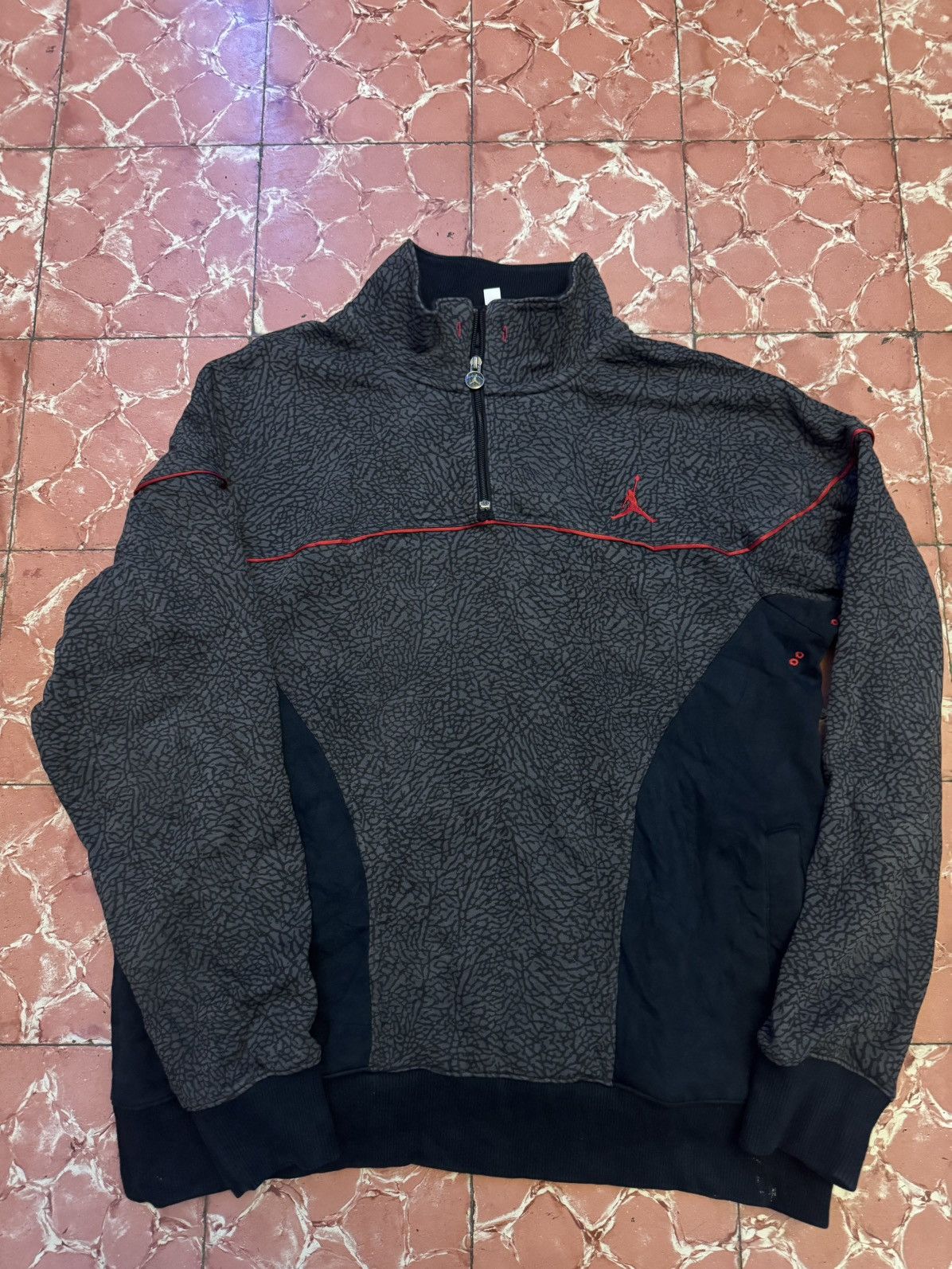 Jordan Brand × Vintage Hoddie Jordan 3 Retro Black Cement Size US XL / EU 56 / 4 - 2 Thumbnail