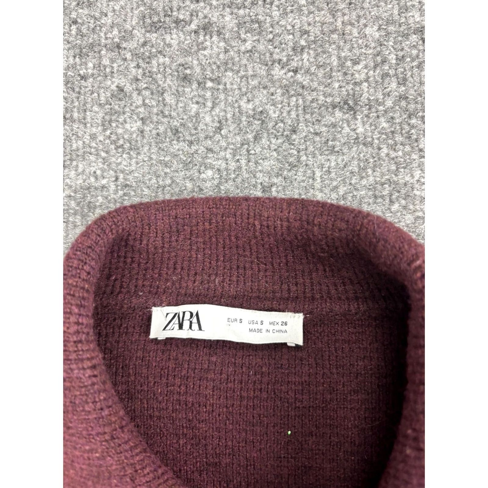 Zara Zara Sweater Jacket Womens Small Purple Collared Full Zip Knit Pockets Cropped Size S / US 4 / IT 40 - 2 Thumbnail