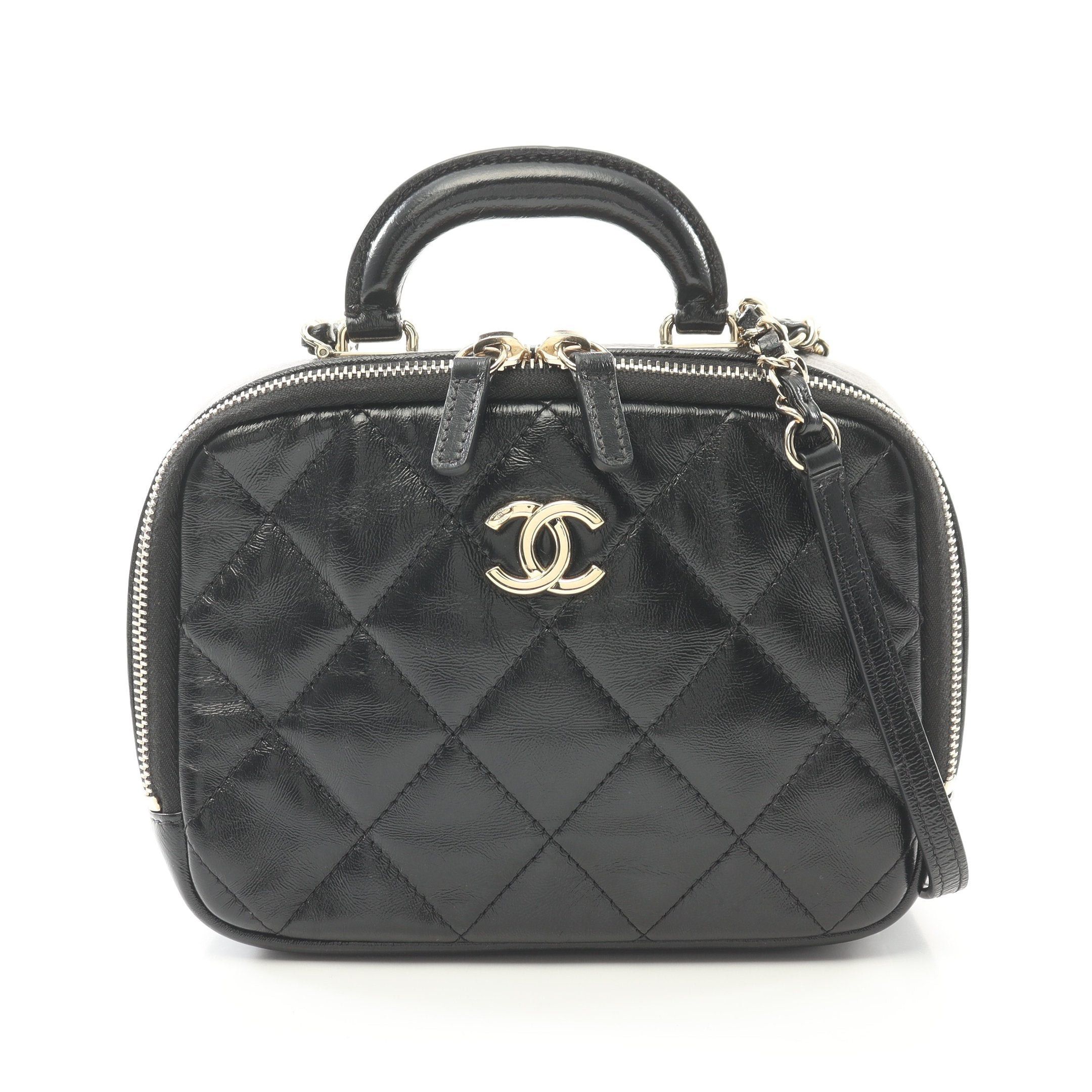 Chanel Chanel Matelasse Vanity Bag Chain Shoulder Leather Black Gold Hardware Size ONE SIZE - 1 Thumbnail