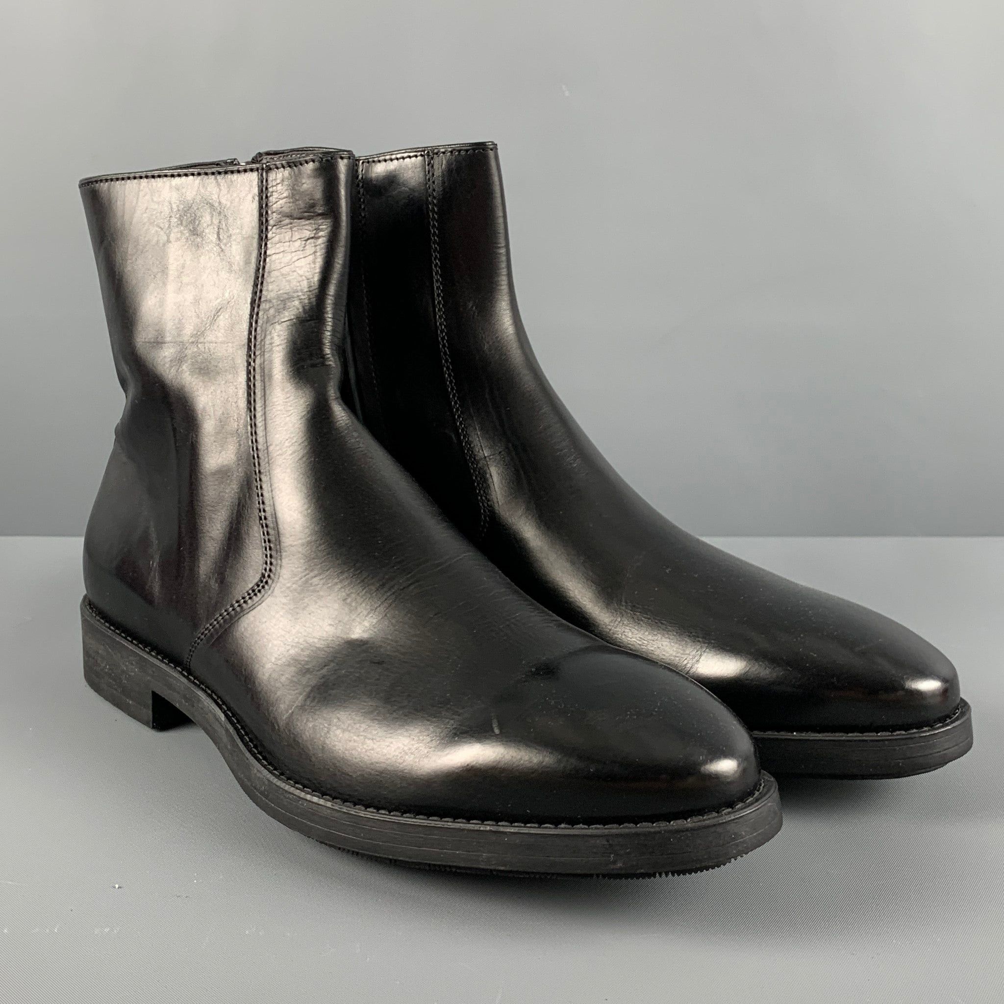 red leather booties zipper