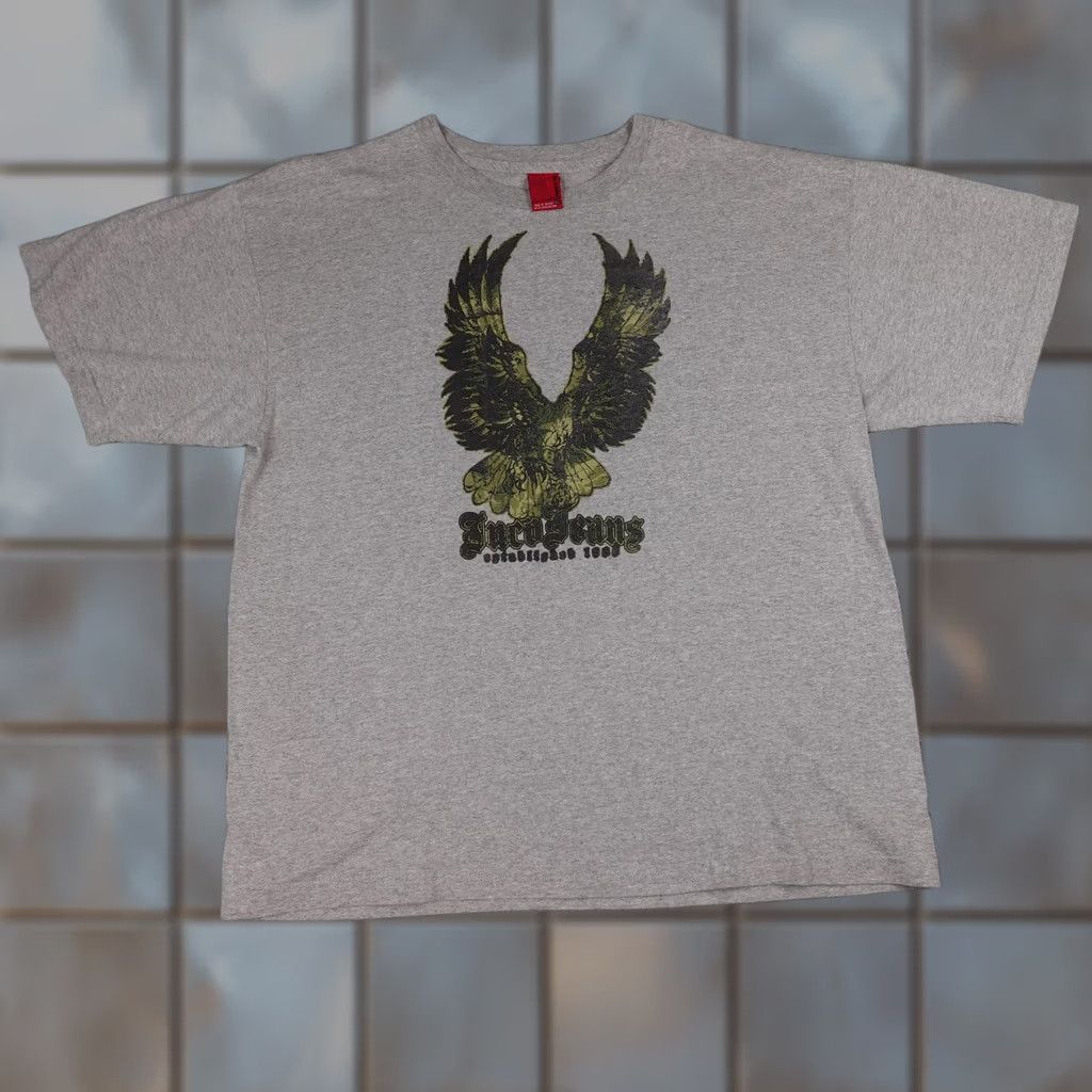 JNCO JNCO Jeans Shirt Mens 2XL Gray Eagle Graphic Tee Streetwear Skate Gothic Y2K Size US XXL / EU 58 / 5 - 1 Thumbnail
