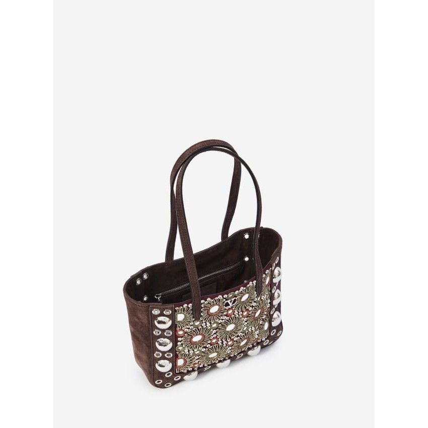 Valentino VALENTINO GARAVANI Nellcôte Mini Brown Leather Shopping Bag Size ONE SIZE - 4 Thumbnail