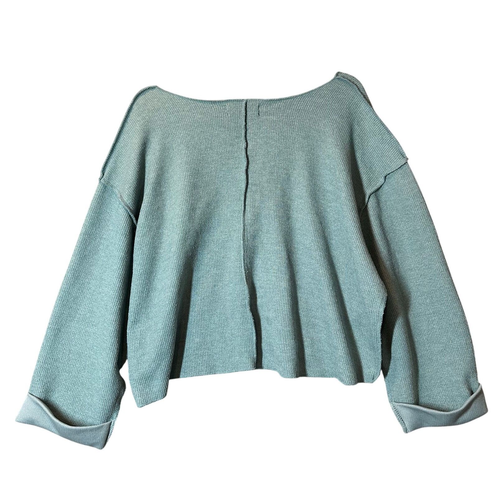 Urban Outfitters UO Jax Inside Out Notch Neck Top Oversized Cropped Ribbed M Size M / US 6-8 / IT 42-44 - 2 Thumbnail