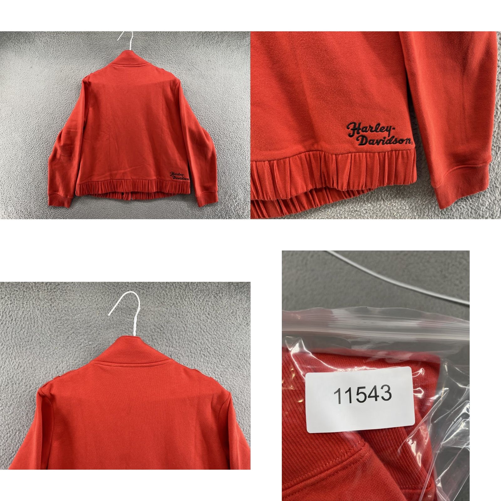 Harley Davidson Harley-Davidson Sweatshirt Women Orange Mock Neck Collared Zip Size 1W Adult Womens Size XS / US 0-2 / IT 36-38 - 8 Thumbnail