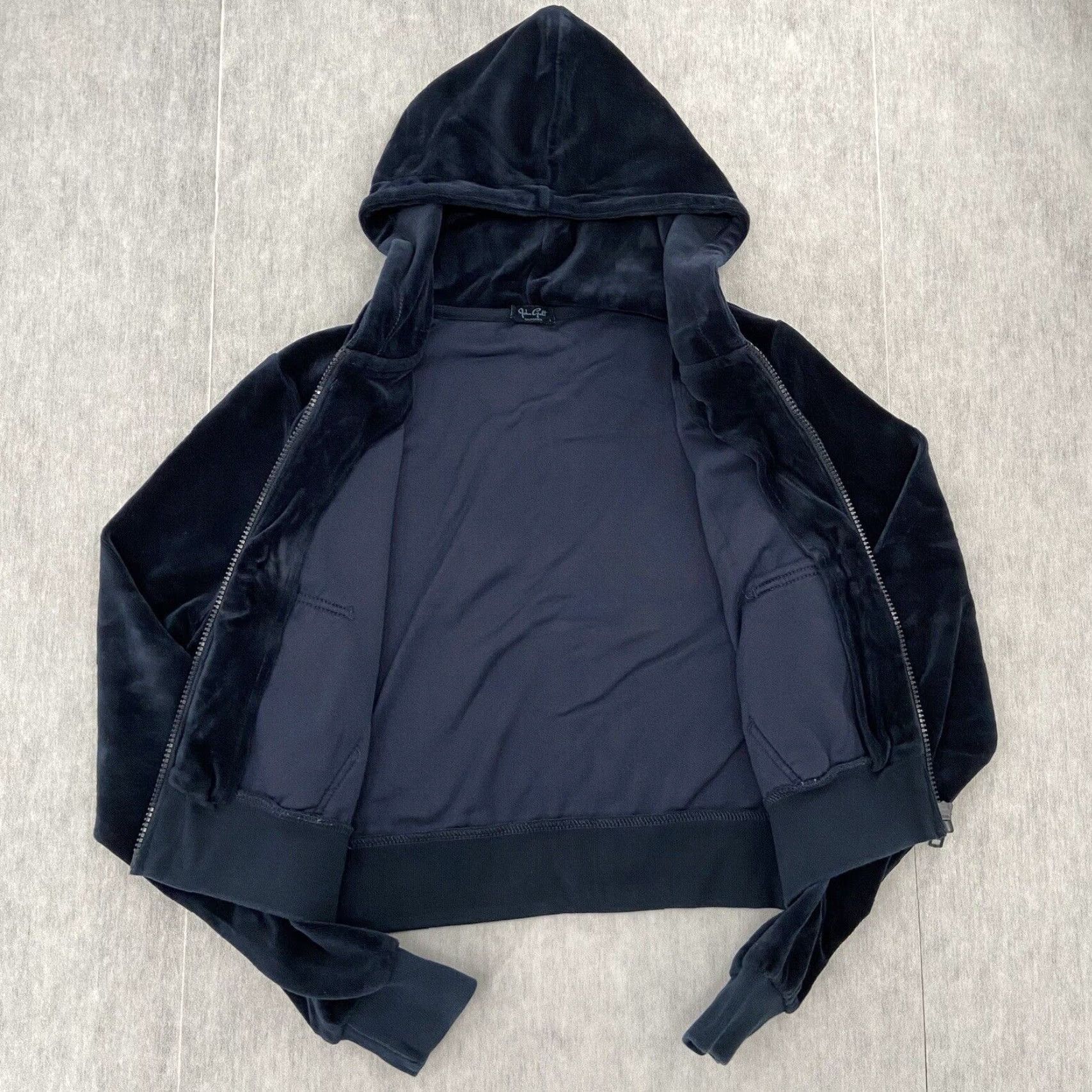 Brandy Melville Brandy Melville John Galt Sweater Womens One Size OS Blue Velour Full Zip Hoodie Brand Vintage No Size ONE SIZE - 2 Thumbnail