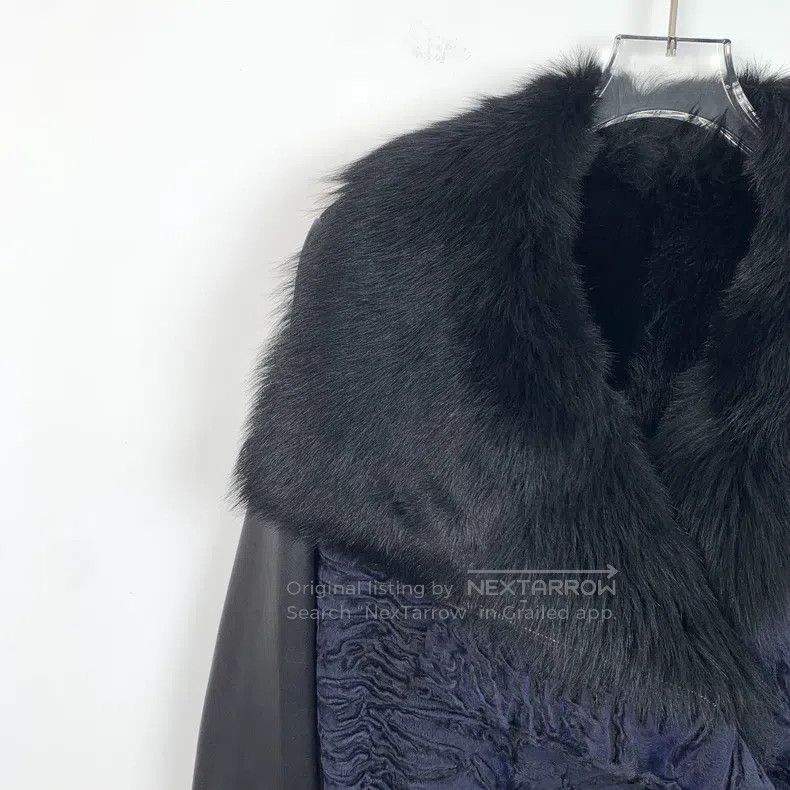 Dior Dior Black fur integrated belt coat Size XXS / US 00 / IT 34 - 3 Thumbnail
