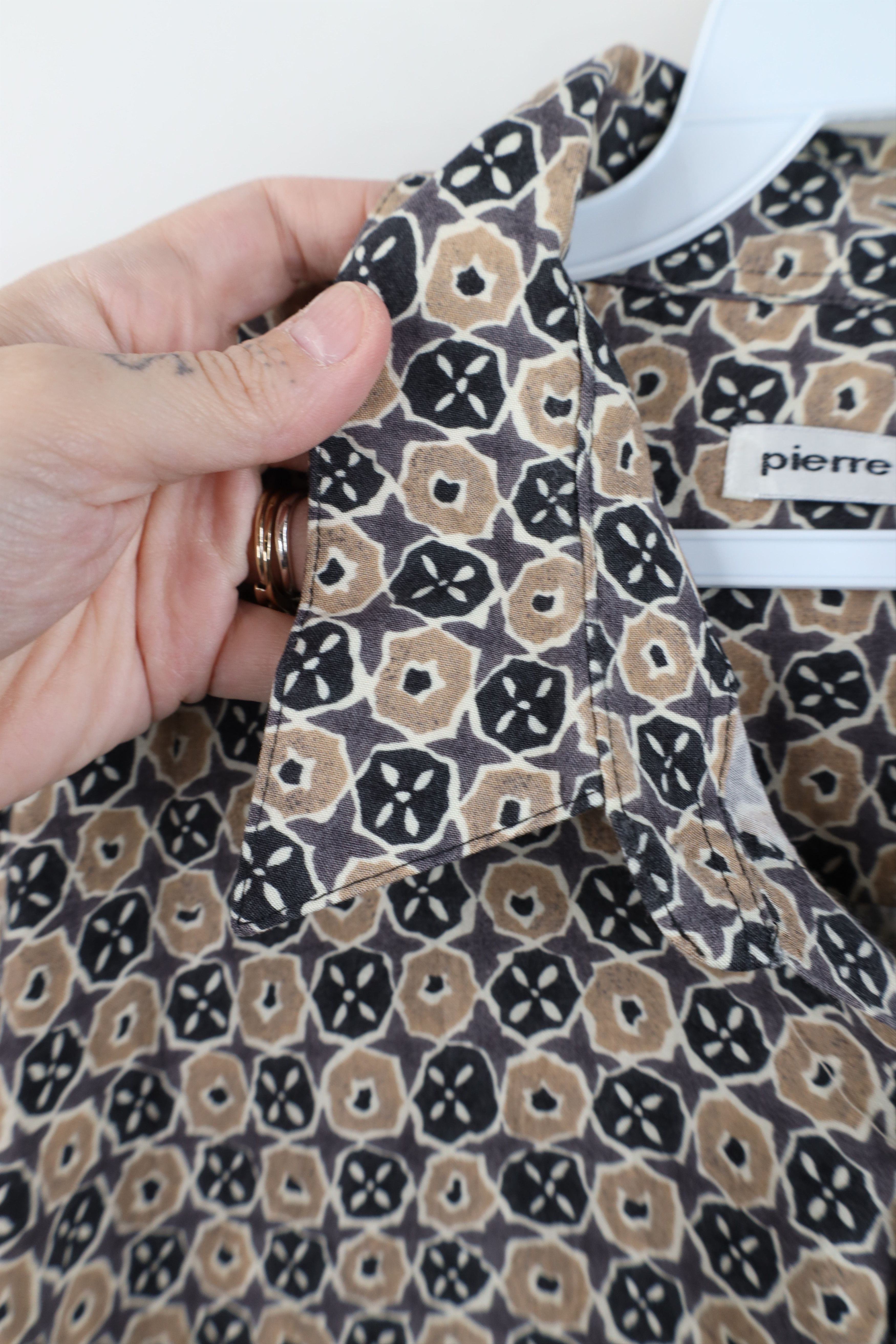 Pierre Cardin Vintage 90s Pierre Cardin Flower Rayon Collared Button Shirt Size US L / EU 52-54 / 3 - 7 Thumbnail
