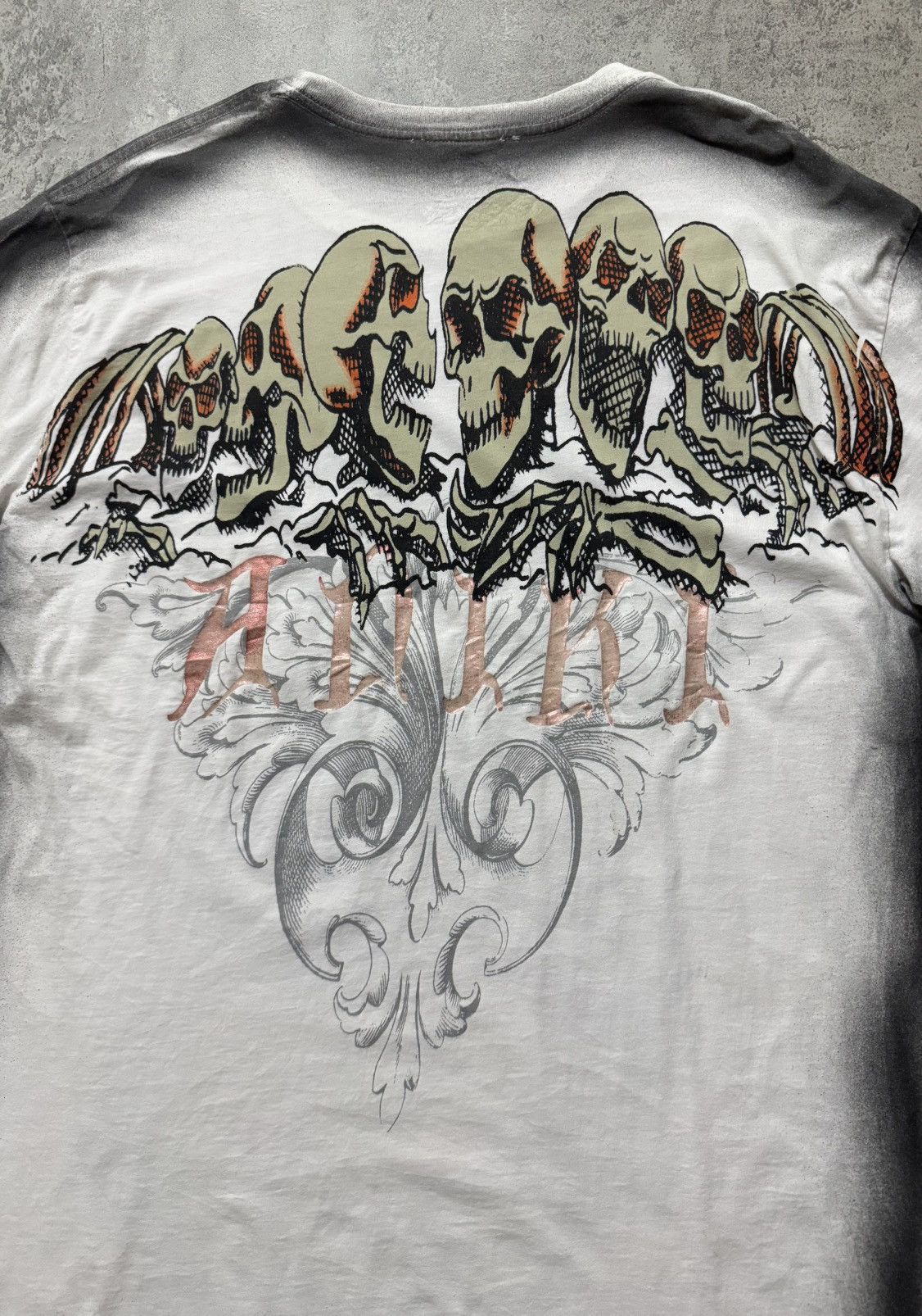 Japanese Brand 2000s ANIKI USA SUKAJAN DRAGON SKULL TEE Size US L / EU 52-54 / 3 - 4 Thumbnail