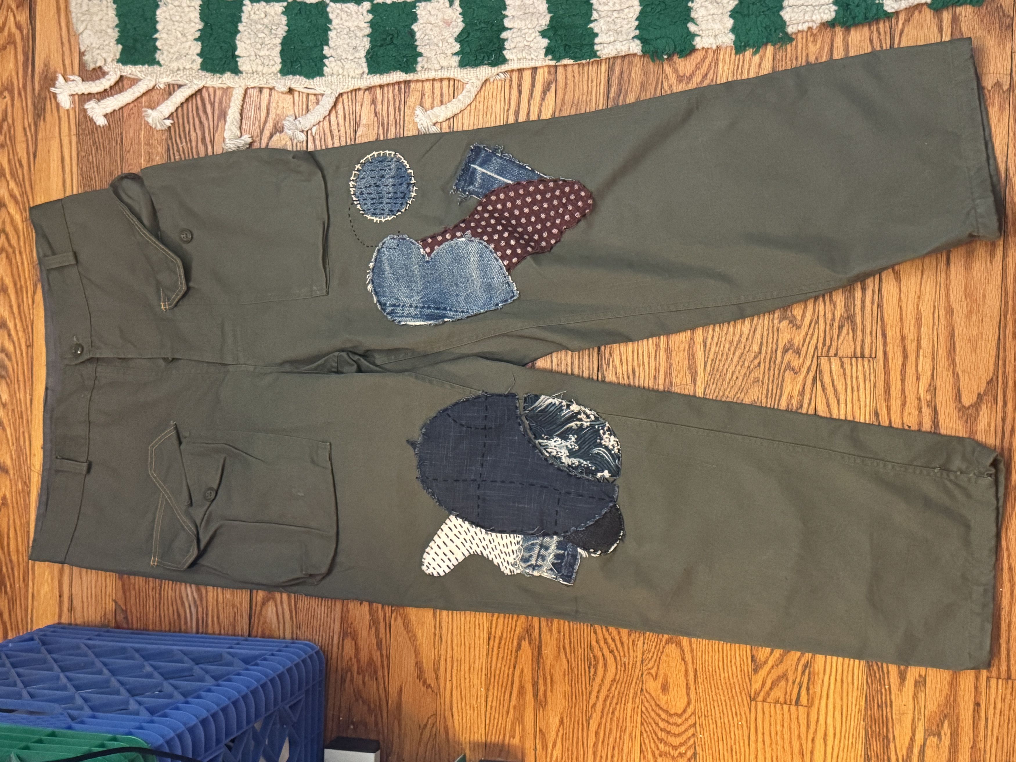 Other Vintage Military Pants - Boro Sashiko Stitch Altered Size US 33 - 2 Thumbnail