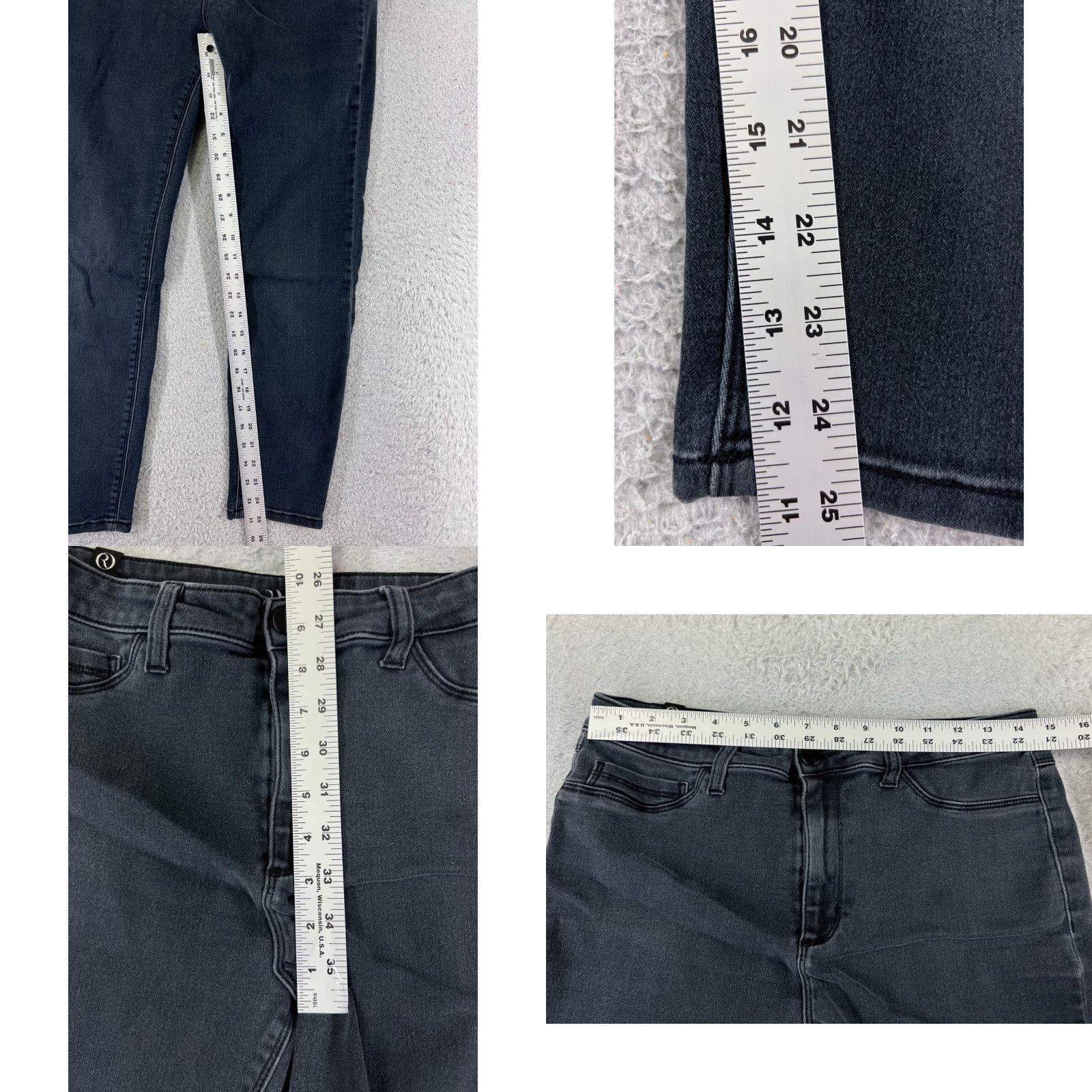 Denime One Republic For All Jeans Womens 12 Black Denim Skinny Mid Rise 28x25 Vintage No Size 34" / US 12 / IT 48 - 8 Thumbnail