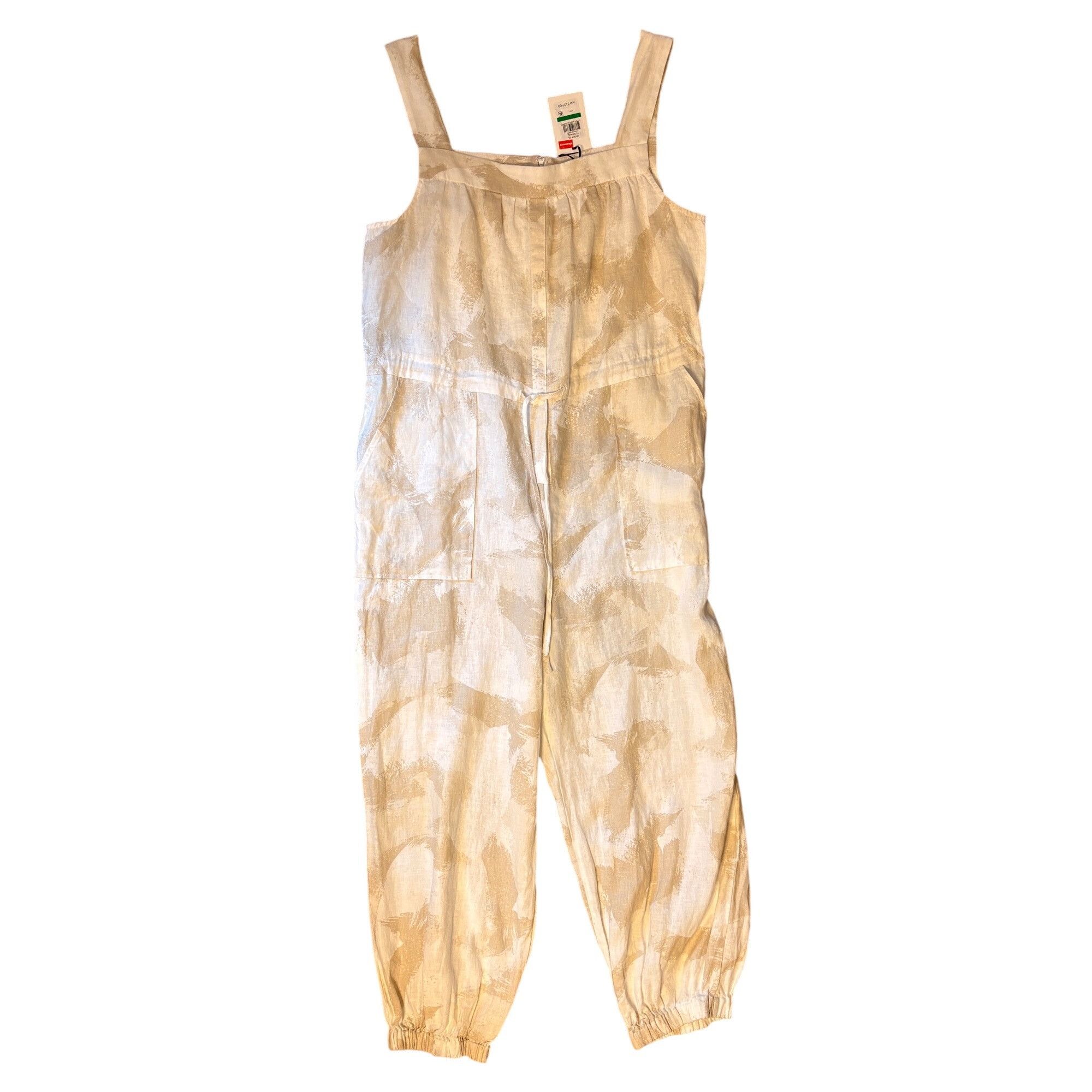 DKNY NWT DKNY Pure L 100% Linen Romper Overalls Tank Jumpsuit Lag Size 32" / US 10 / IT 46 - 1 Thumbnail