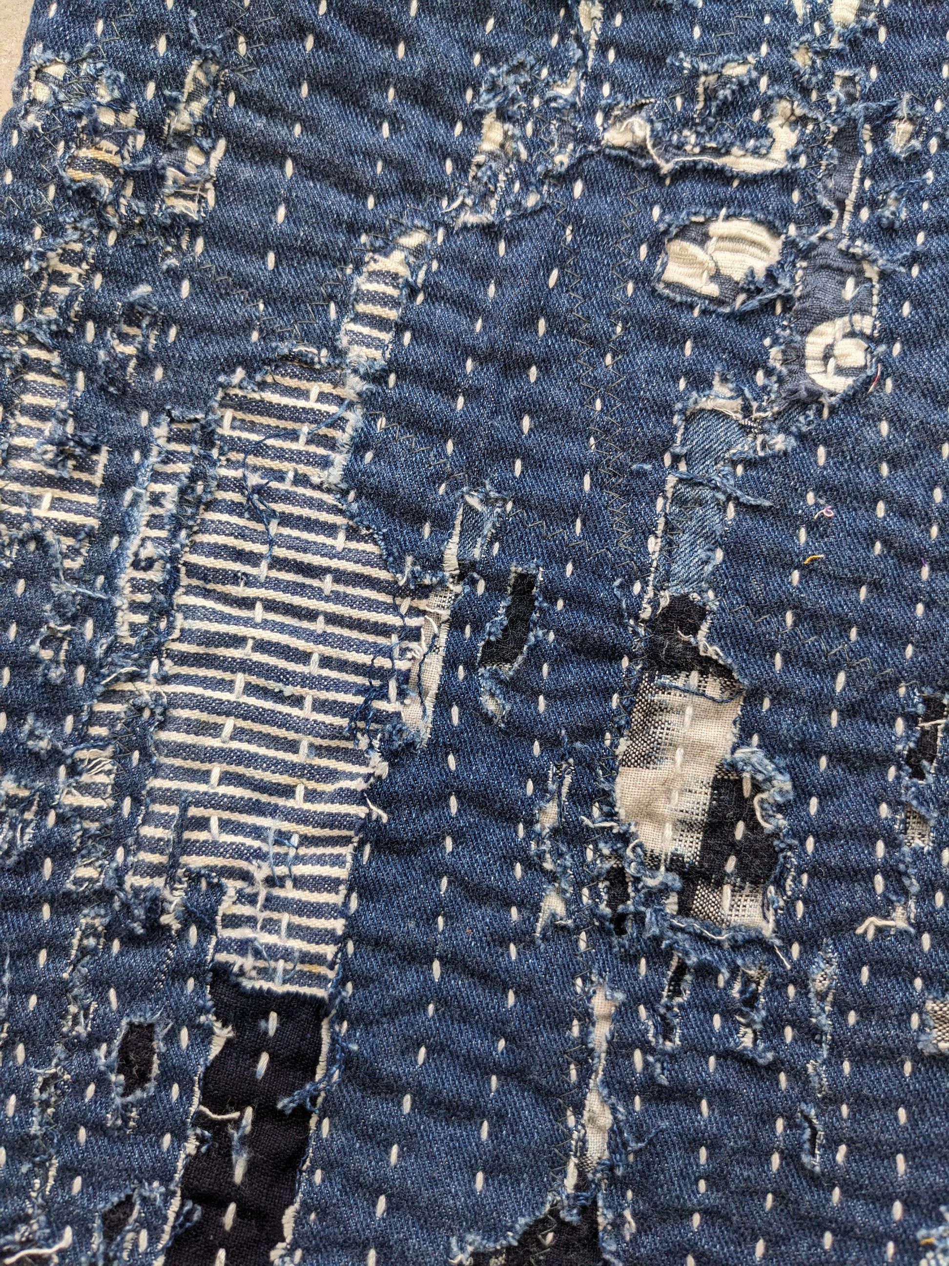 Art Comes First × Japanese Brand Denim Tote Bag Boro Sashiko Inspired Kapital Boro Jeans Size ONE SIZE - 8 Thumbnail