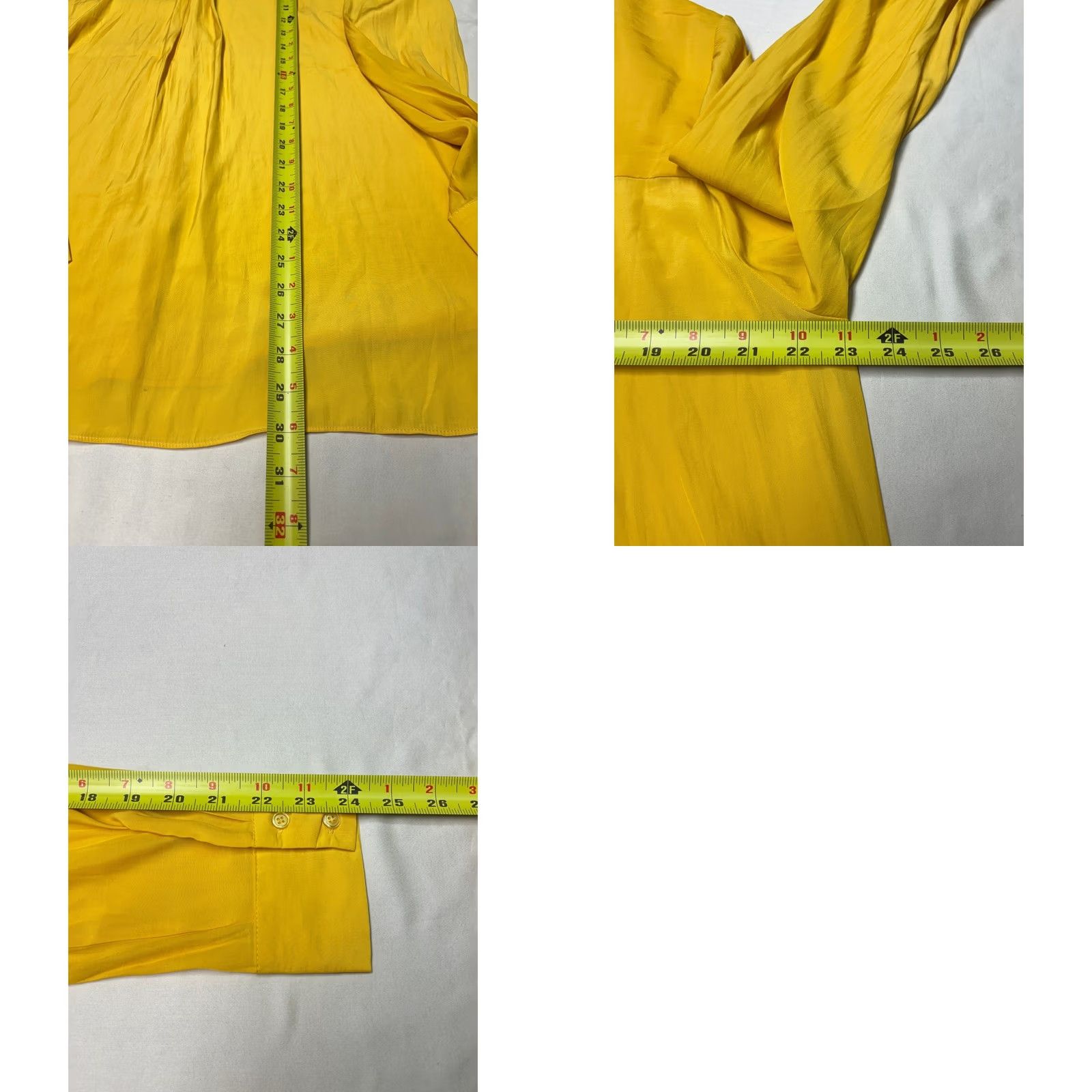 Vintage Rose + Olive Shirt XL Mustard Yellow Long Sleeve Button Down Two Way Wear NWT Size XL / US 12-14 / IT 48-50 - 8 Thumbnail
