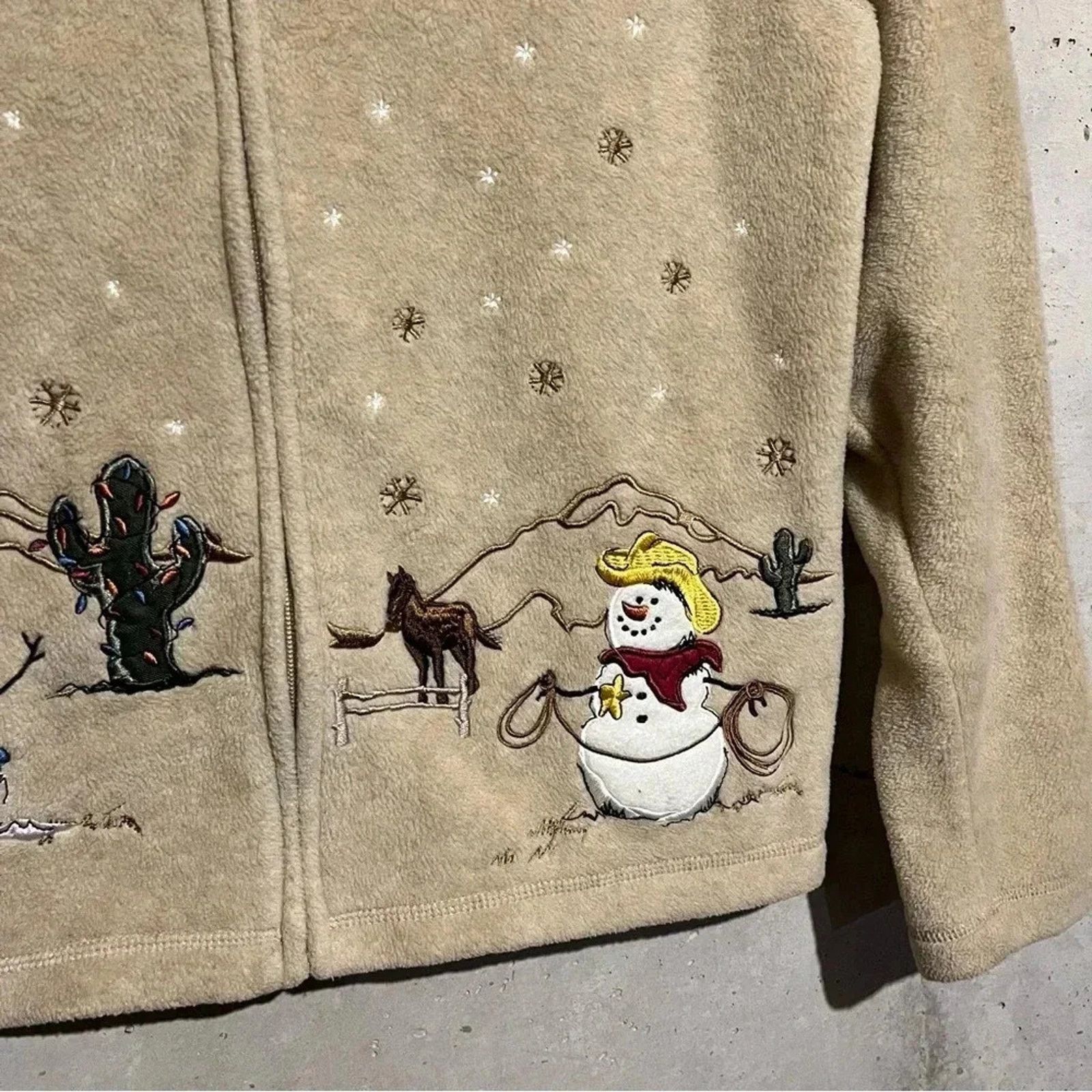 Croft & Barrow Croft & Barrow Western Snowman Cardigan Fleece Size Large Size L / US 10 / IT 46 - 3 Thumbnail