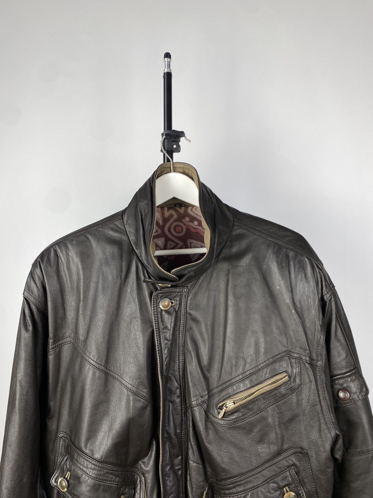 Vintage Vintage Leather Jacket Genuine Leahter bomber Moto Oldmoney Size US L / EU 52-54 / 3 - 4 Thumbnail
