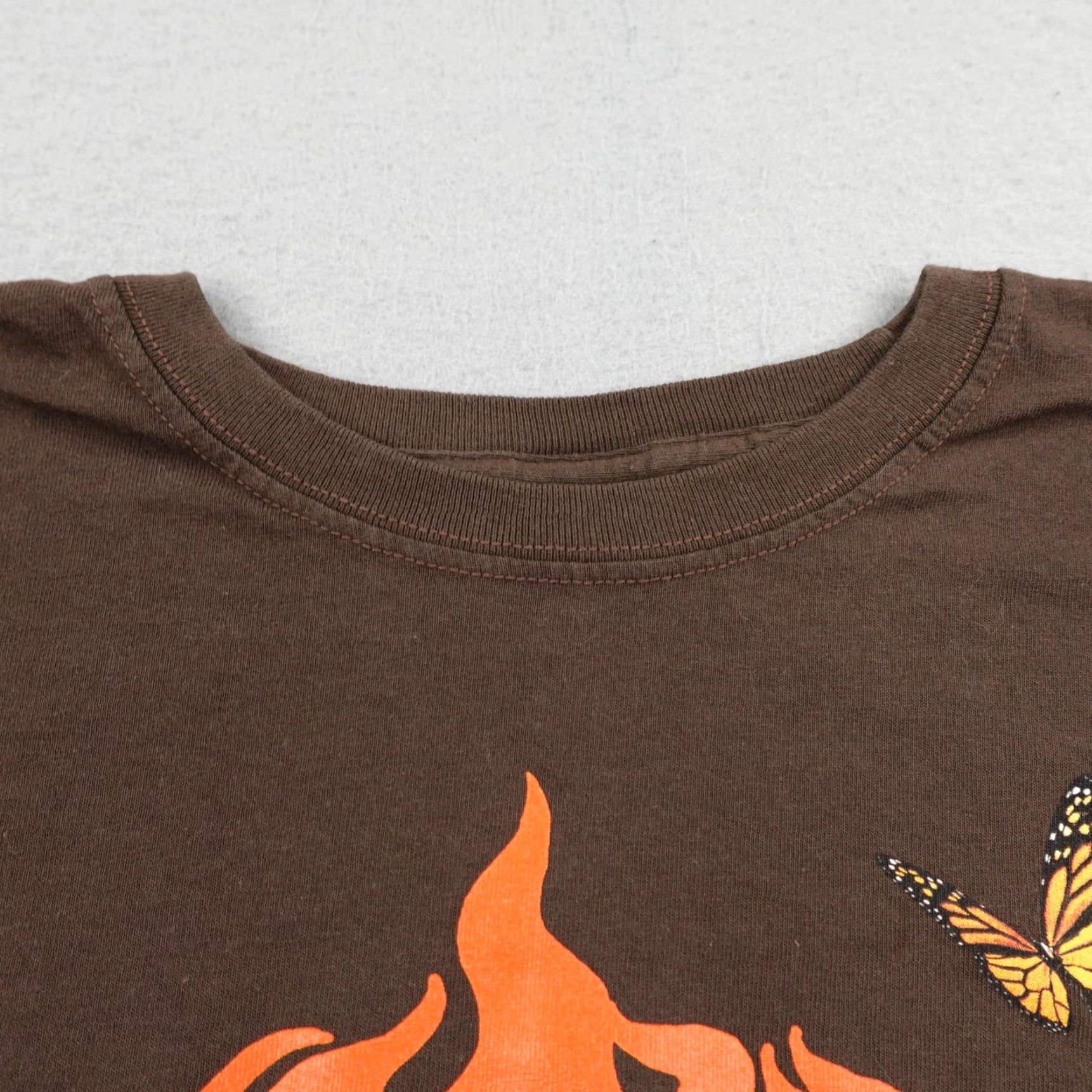 Logo 7 Civil Regime Shirt Mens XL Brown Flame Logo Graphic Print Butterfly Butterflies Streetwear Tee Size US XL / EU 56 / 4 - 3 Thumbnail