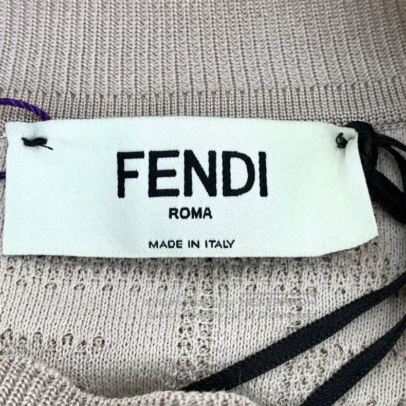 Fendi Fendi Khaki Logo Jacquard Full-Print Cotton Round Neck Lon Size XXS / US 00 / IT 34 - 5 Thumbnail