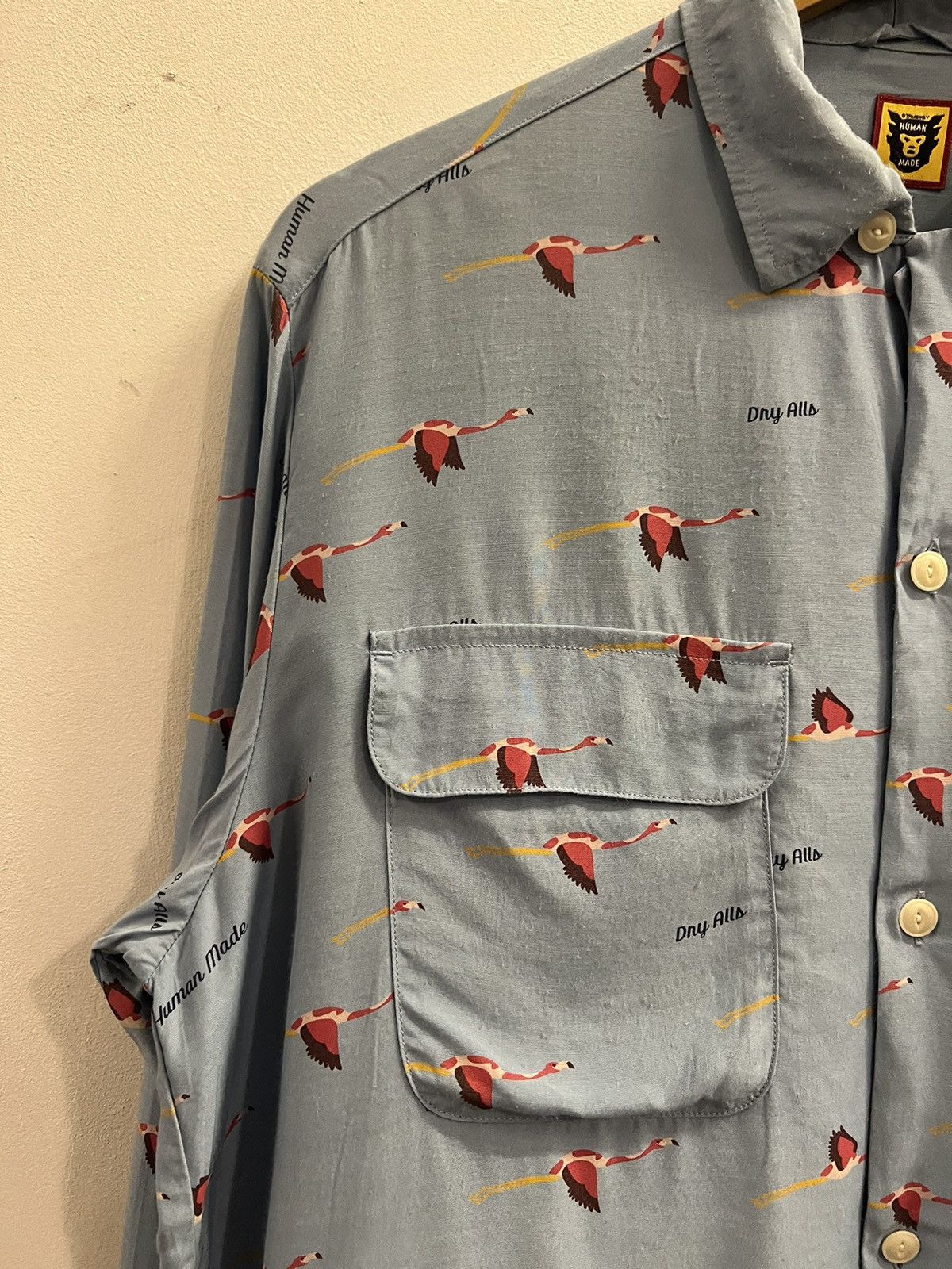 Human Made Human Made Flamingo Blue Open Collar Shirts Size US L / EU 52-54 / 3 - 2 Thumbnail