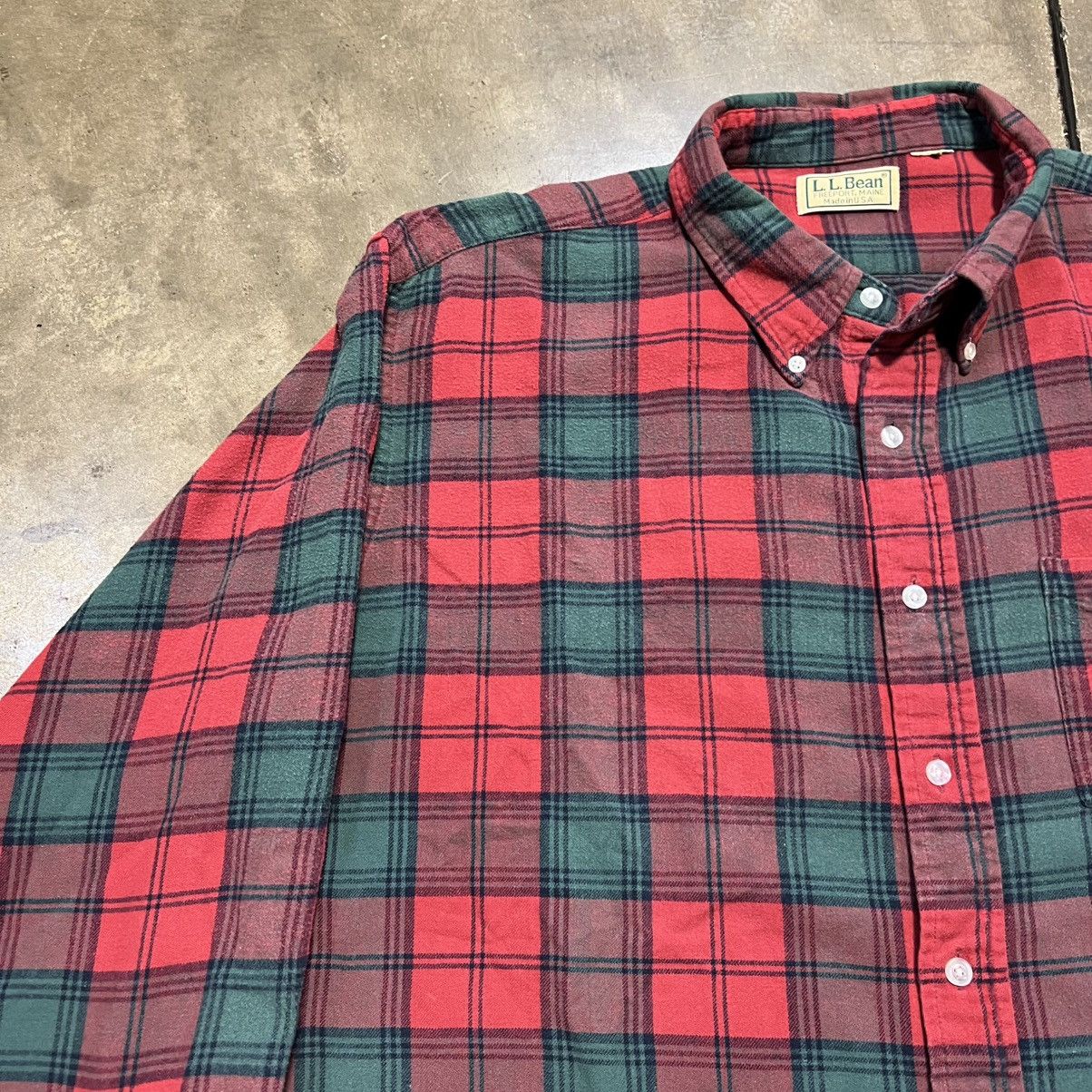 L.L. Bean Vintage LL Bean Plaid Flannel Shirt Button Up Outdoor Hiking Size US XL / EU 56 / 4 - 3 Thumbnail