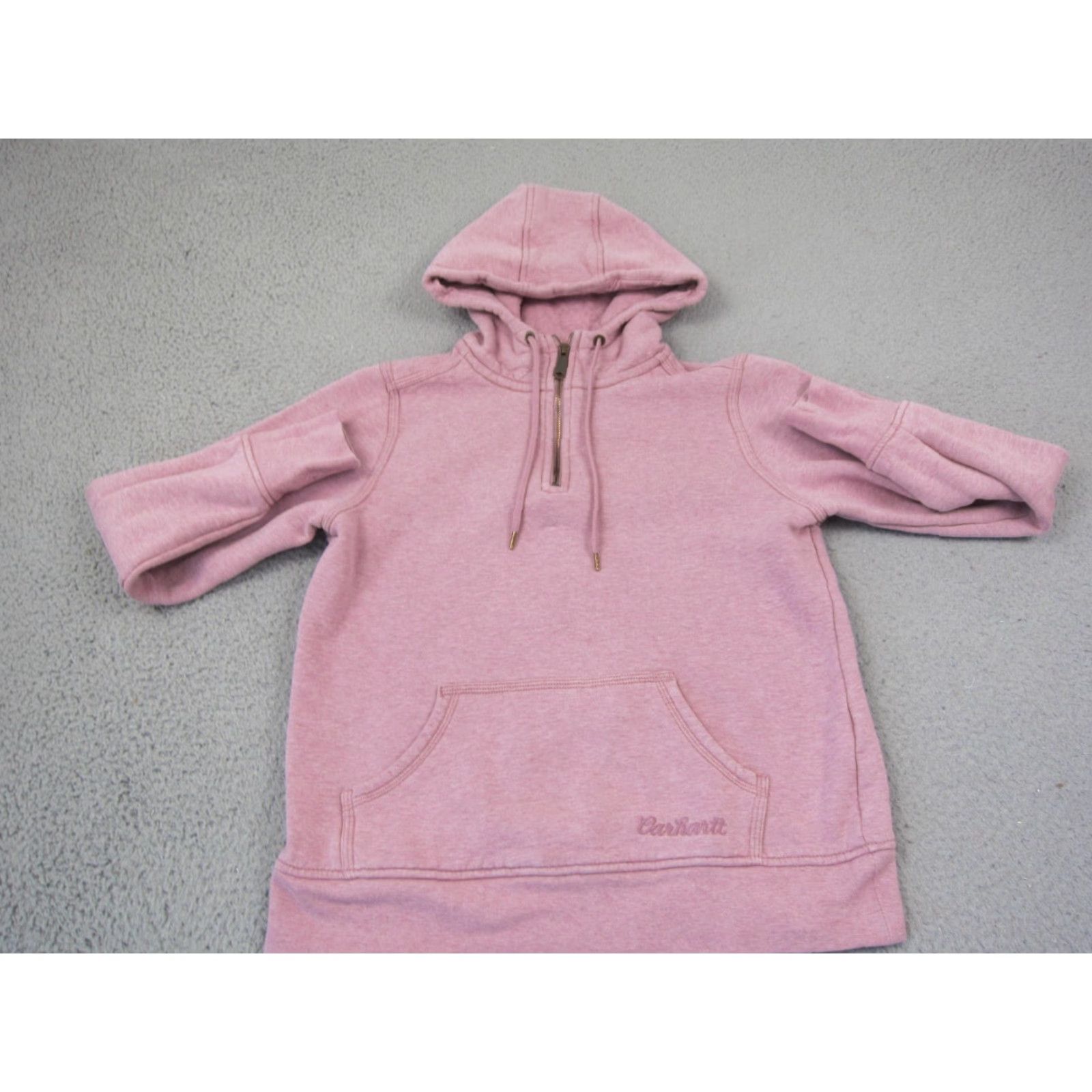 Carhartt Carhartt Hoodie Womens M Pink Clarksburg 1/4 Zip Sweatshirt Pullover Soft Logo Fleece Size M / US 6-8 / IT 42-44 - 2 Thumbnail