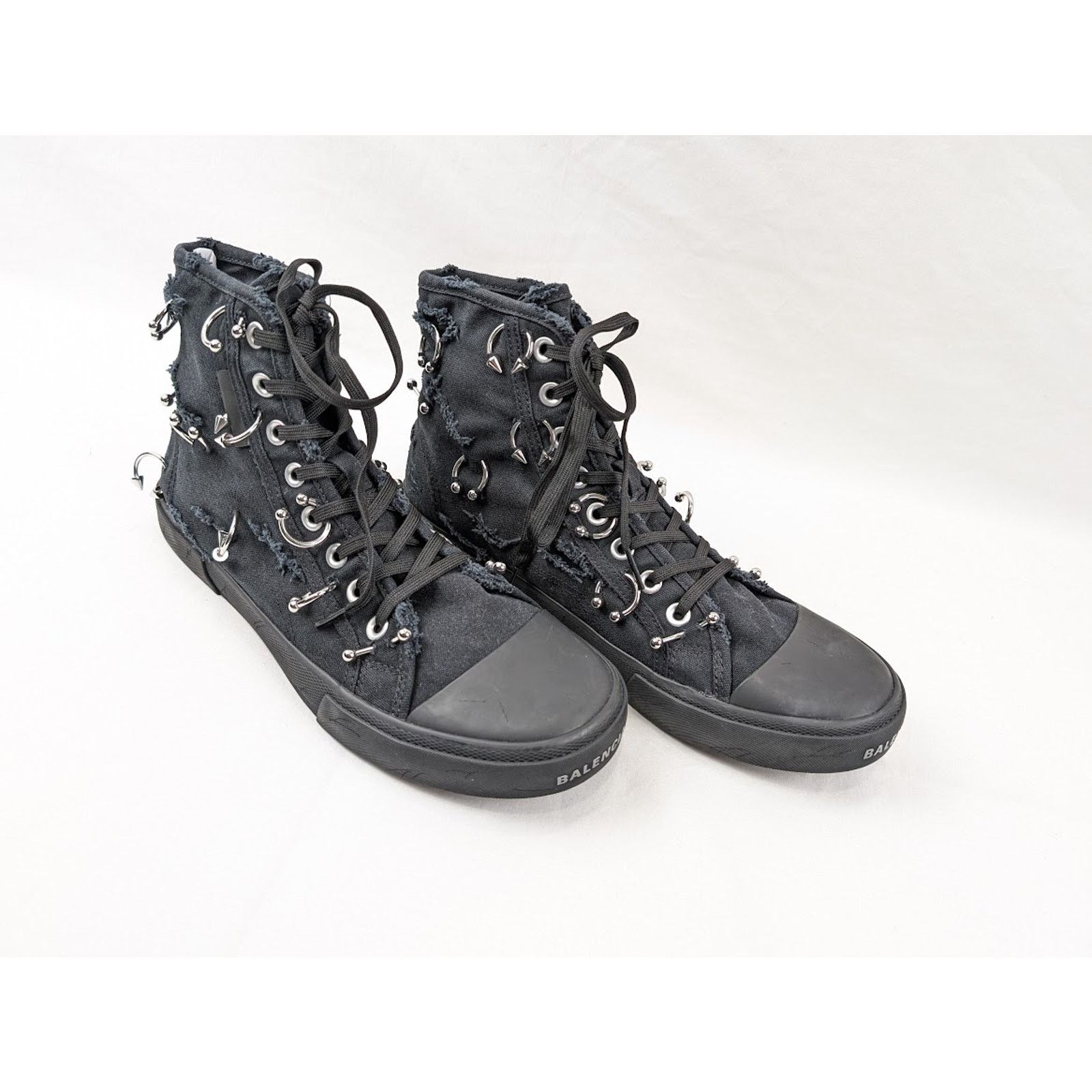 Balenciaga o1rshd1 Destroy Paris High Top Sneakers in Black Size US 9 / EU 42 - 12 Thumbnail
