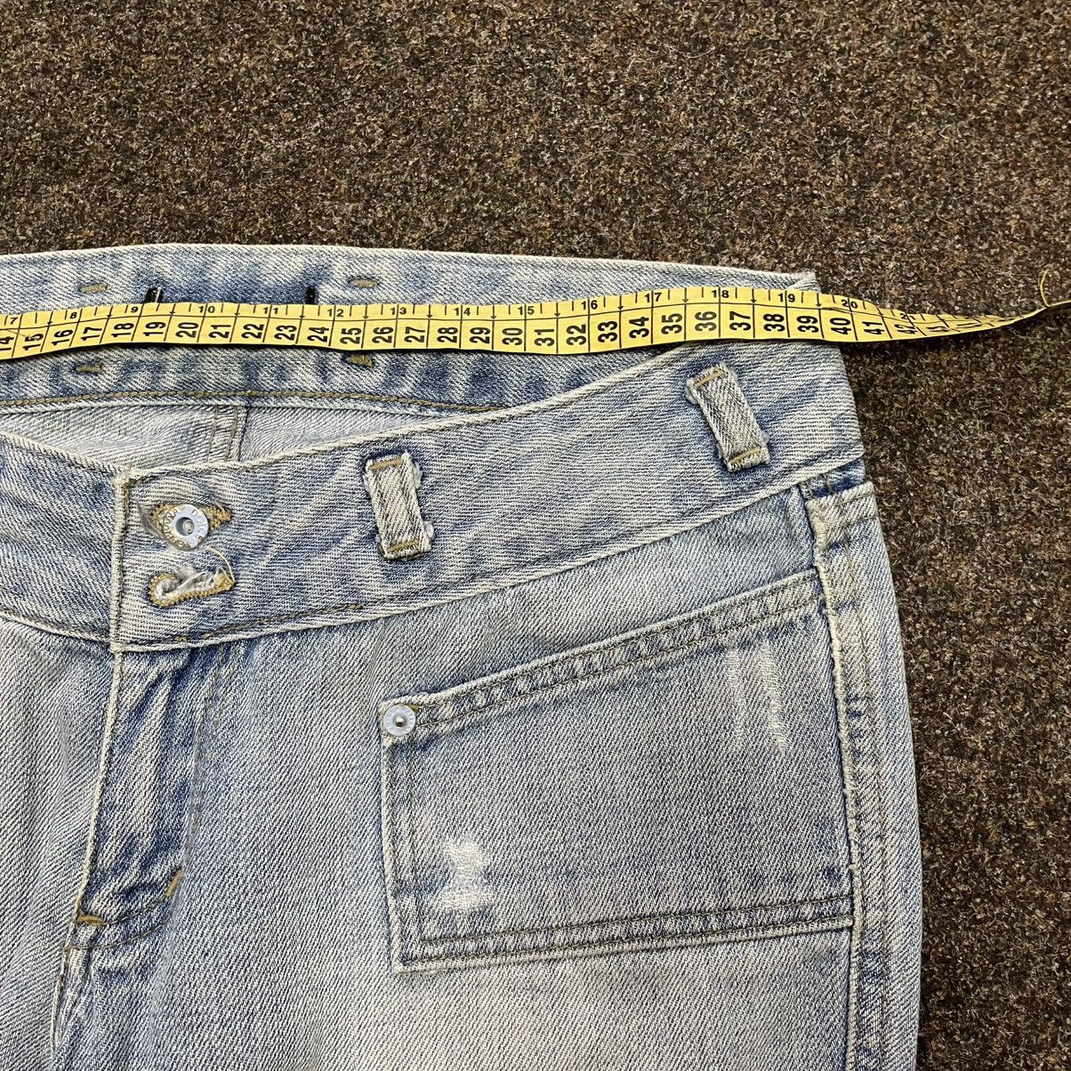 Vintage Y2K Baggy Distressed Flared Jeans Wide Leg Grunge Skater Size 34" / US 12 / IT 48 - 7 Thumbnail