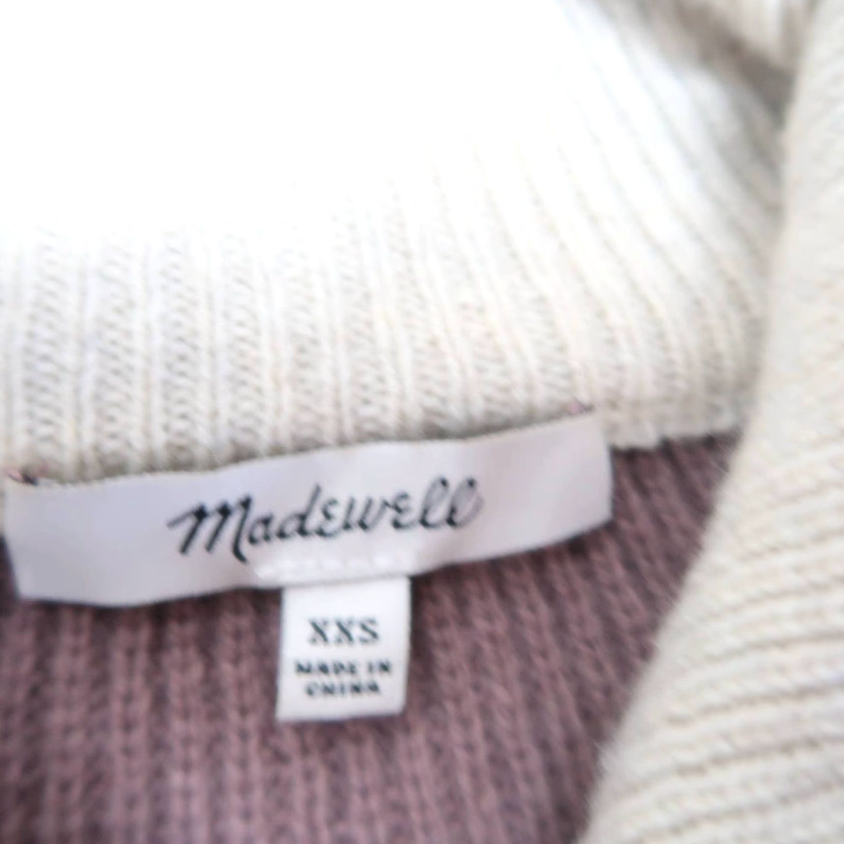 Madewell MADewell Glenbrook half zip taupe navy cream colorblock knit sweater XXS Size XXS / US 00 / IT 34 - 5 Thumbnail