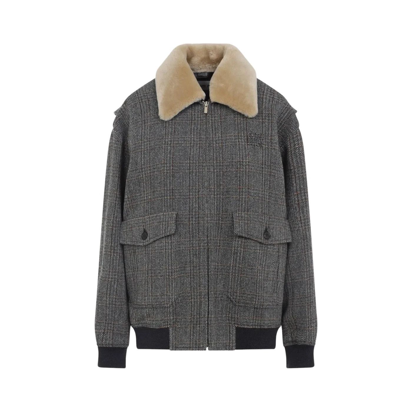 Miu Miu MIU MIU Gray Wool Jacket New & Authentic Size ONE SIZE - 1 Thumbnail