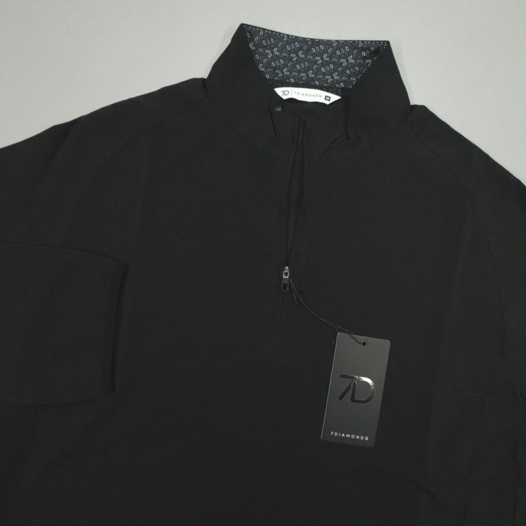 Vintage 7 Diamonds Pullover Mens M Black Oxygenate 1/4 Zip Quick Dry Stretch Anti-Odor Size US M / EU 48-50 / 2 - 2 Thumbnail