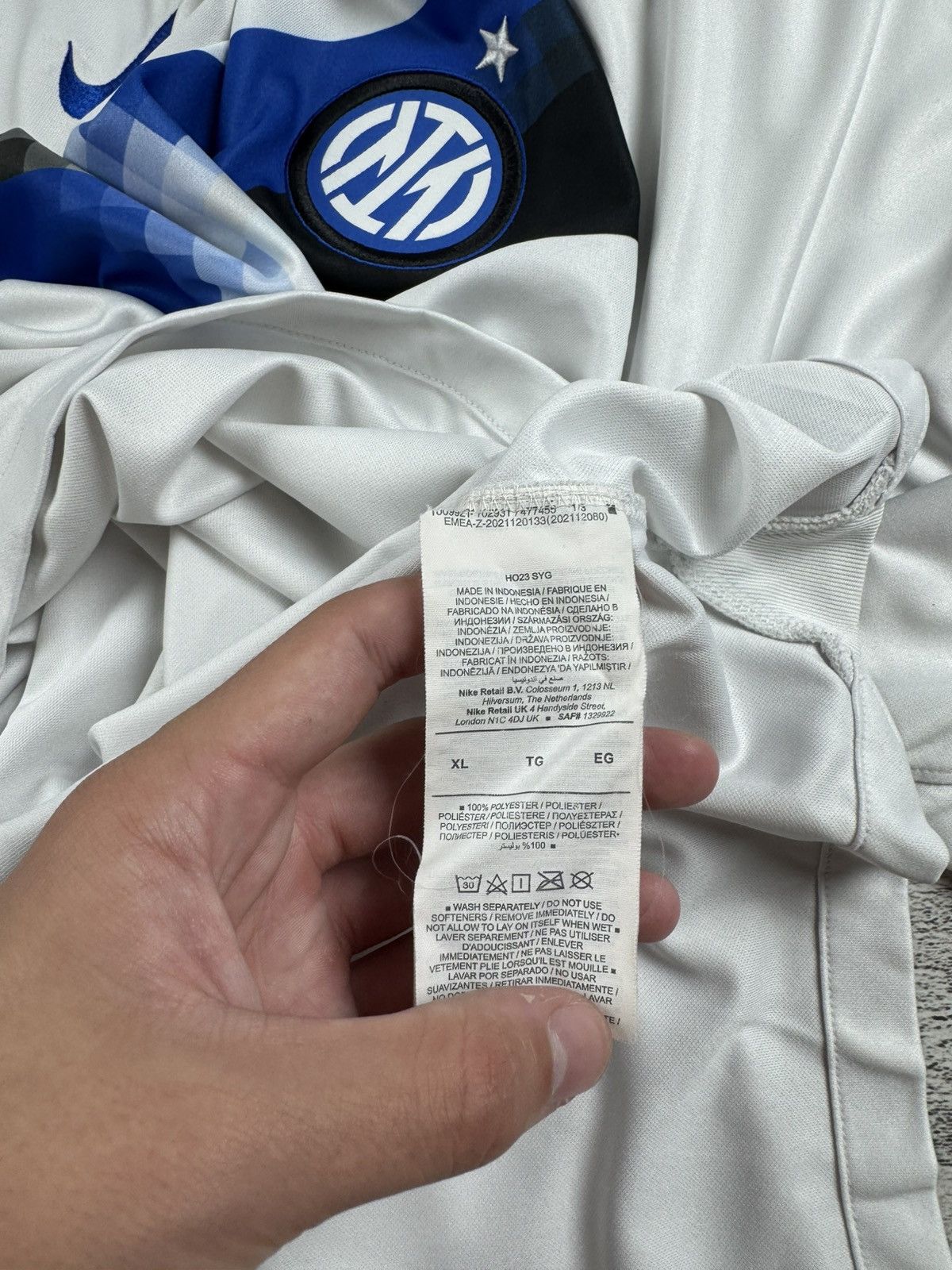 Nike Inter Milan 2023 2024 Nike White Soccer Football Men’s XL Away Men Shirt Jersey Size US XL / EU 56 / 4 - 11 Thumbnail